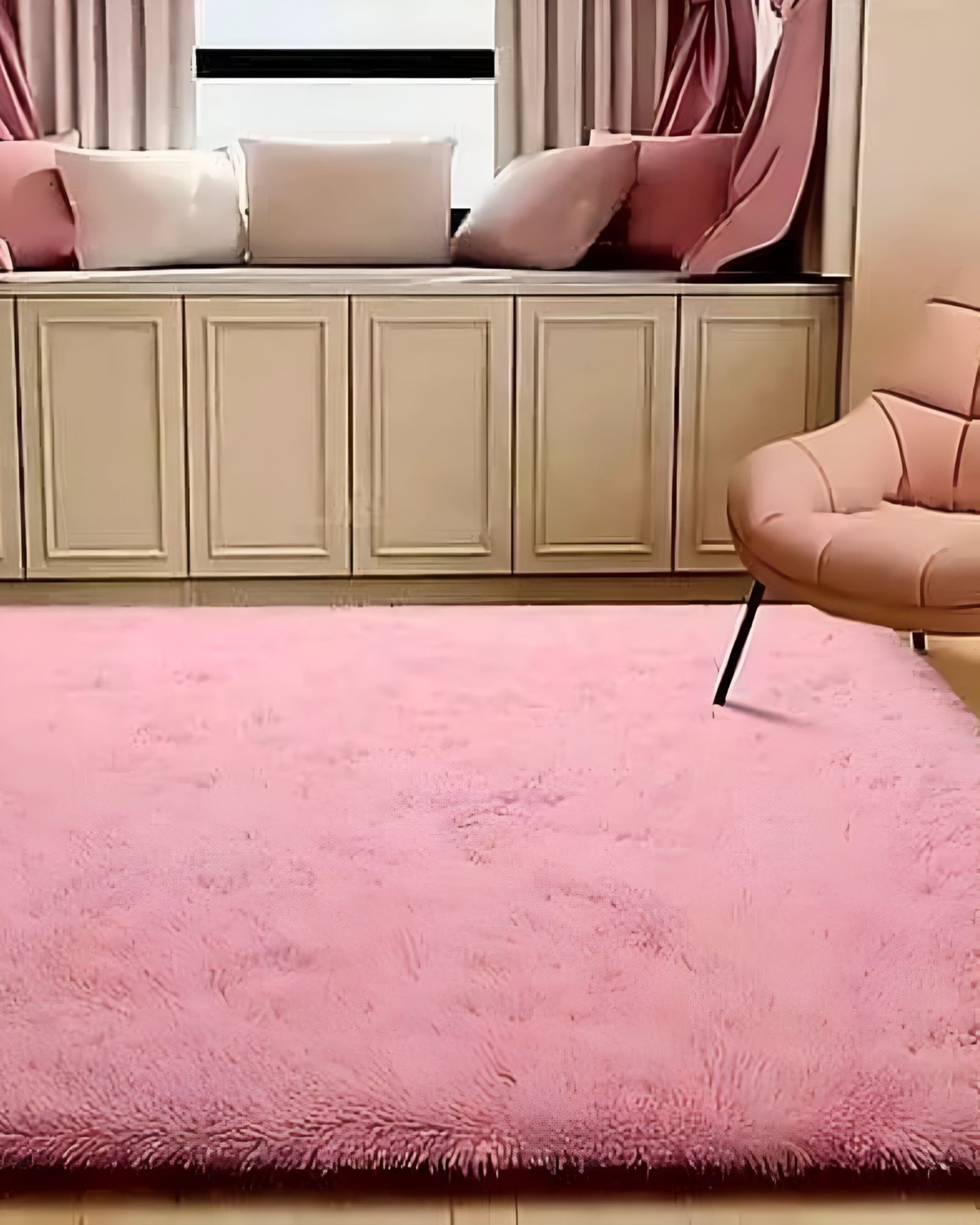ALFOMBRA PELUDA SUAVE 200 X 300 CM CÁLIDAS EN INVIERNO ROSA - 1