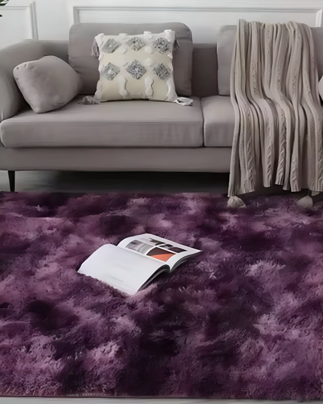 ALFOMBRA PELUDA SUAVE 180 X 200 CM CÁLIDAS EN INVIERNO VIOLETA - 2