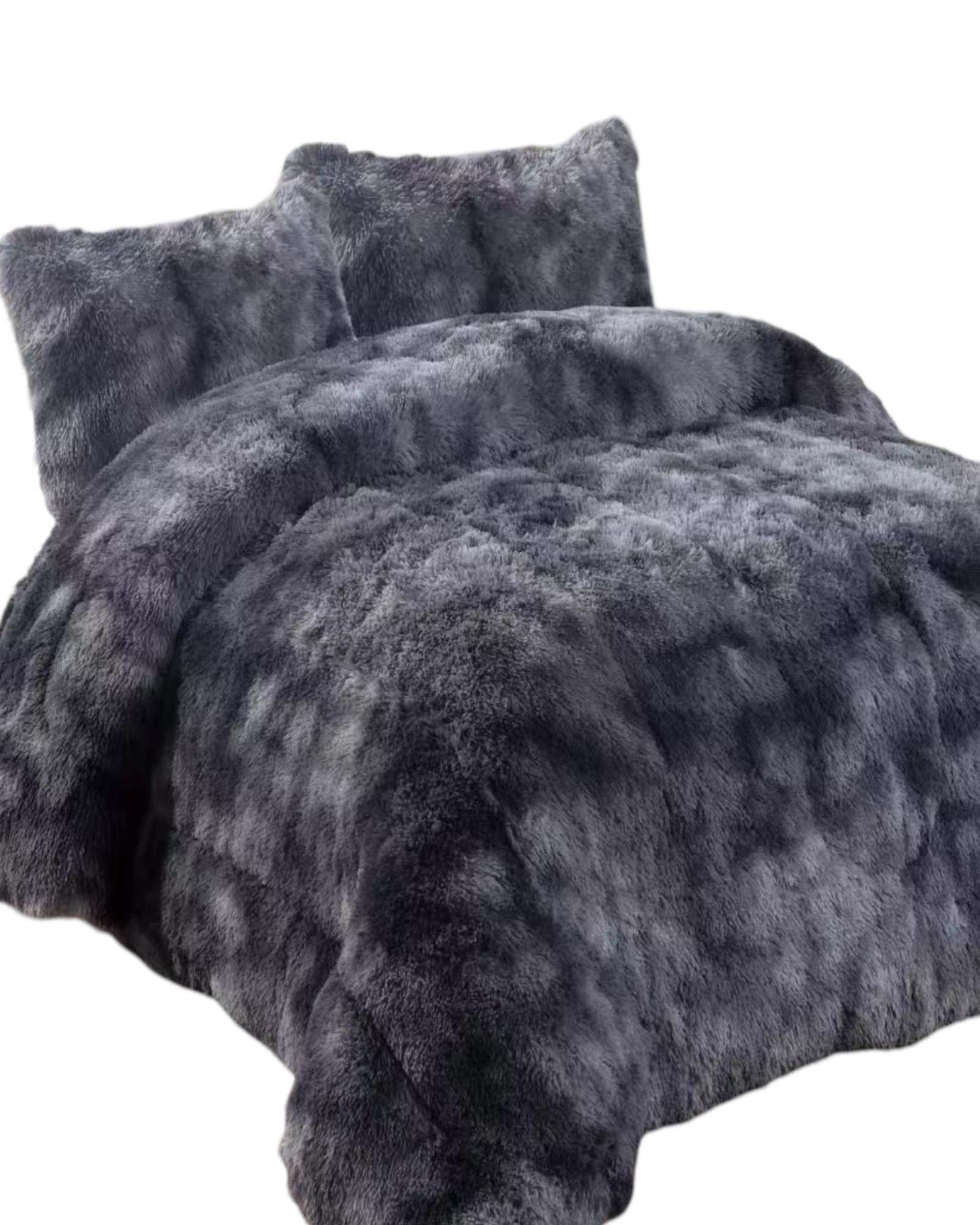 CUBRECAMA CHIPORRO PELUDO KING GRIS JASPEADO - 2