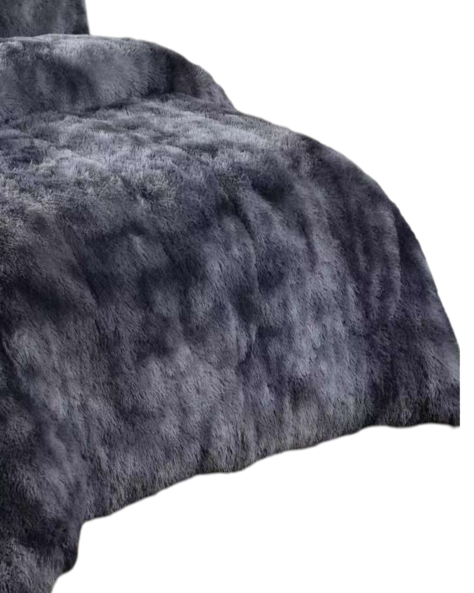 CUBRECAMA CHIPORRO PELUDO KING GRIS JASPEADO - 3