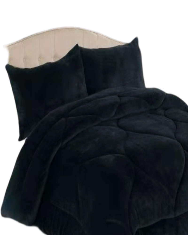 CUBRECAMA CHIPORRO DE INVIERNO KING  NEGRO - 2