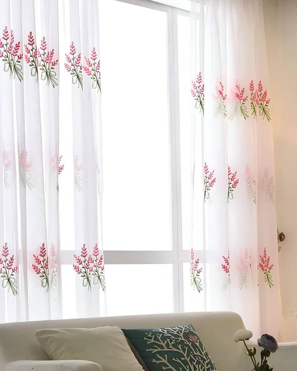 2 PANEL DE CORTINA VISILLO TRANSPARENTE CON TEXTURA 140X230CM - 1