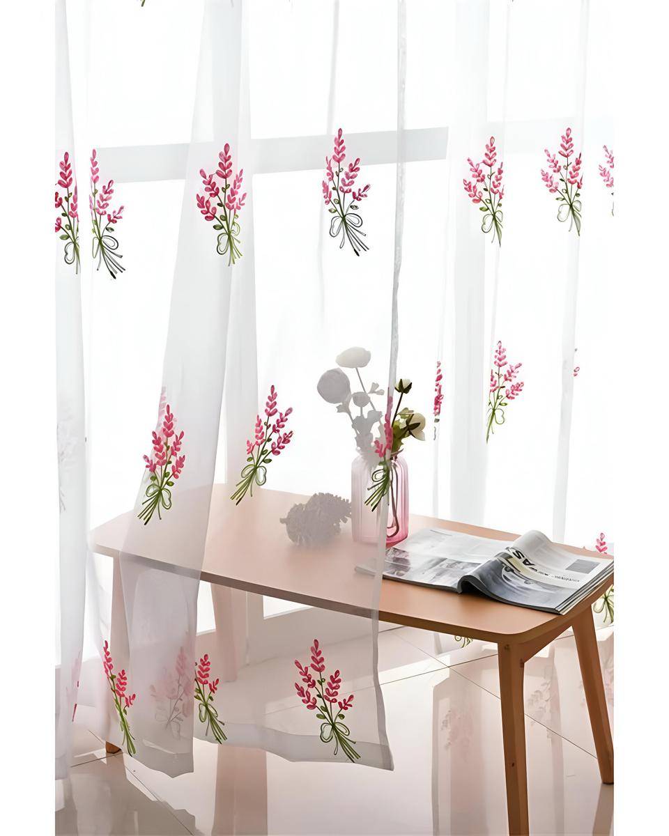 2 PANEL DE CORTINA VISILLO TRANSPARENTE CON TEXTURA 140X230CM - 3