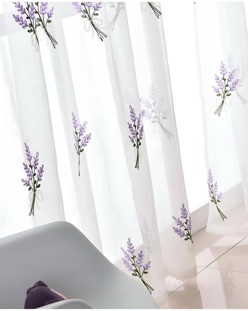 2 PANEL DE CORTINA VISILLO TRANSPARENTE CON TEXTURA 140X230CM - 3