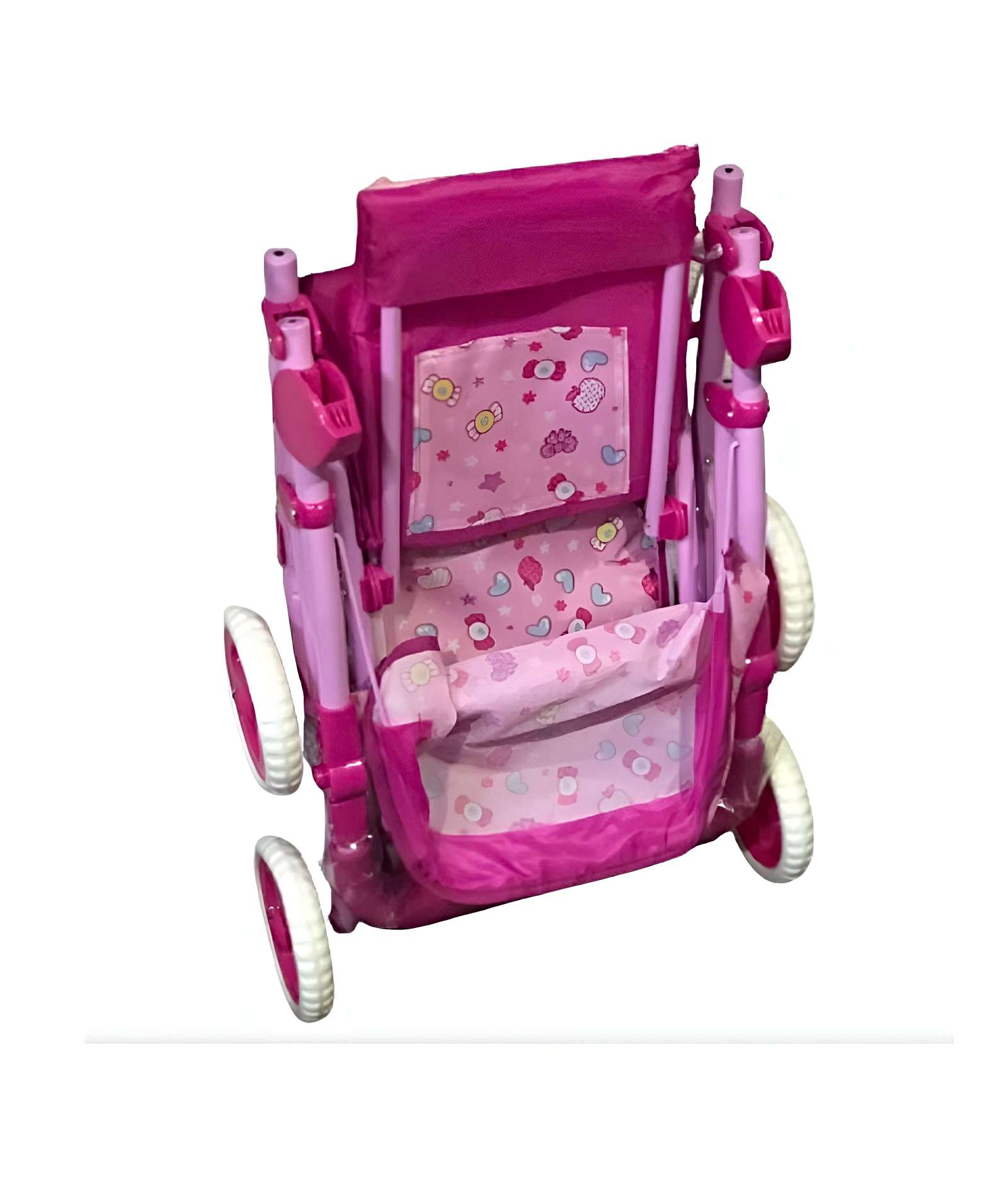 COCHE SIMPLE METALICO GRANDE DISEÑO ROSADO - 2