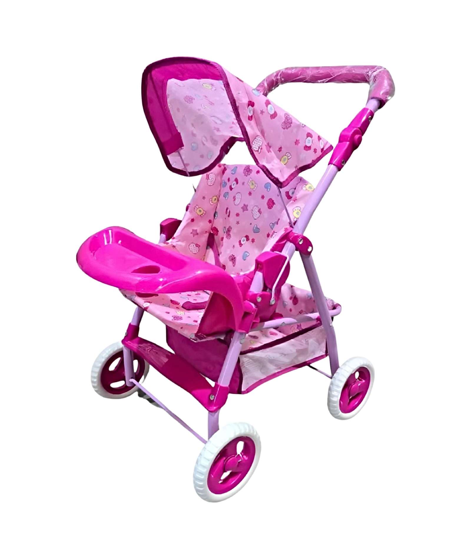 COCHE SIMPLE METALICO GRANDE DISEÑO ROSADO - 3