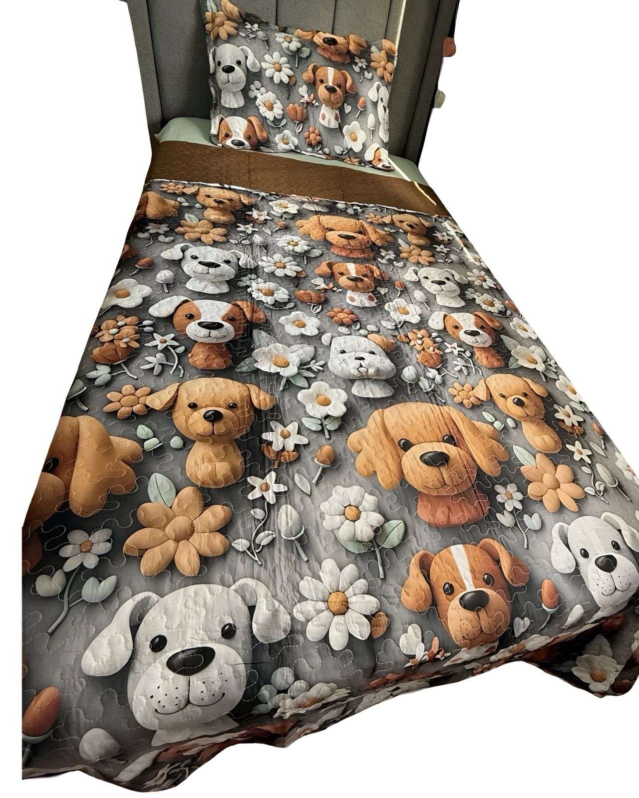 CUBRECAMA QUILT DE VERANO NIÑA NIÑO INFANTIL PERRO - 1
