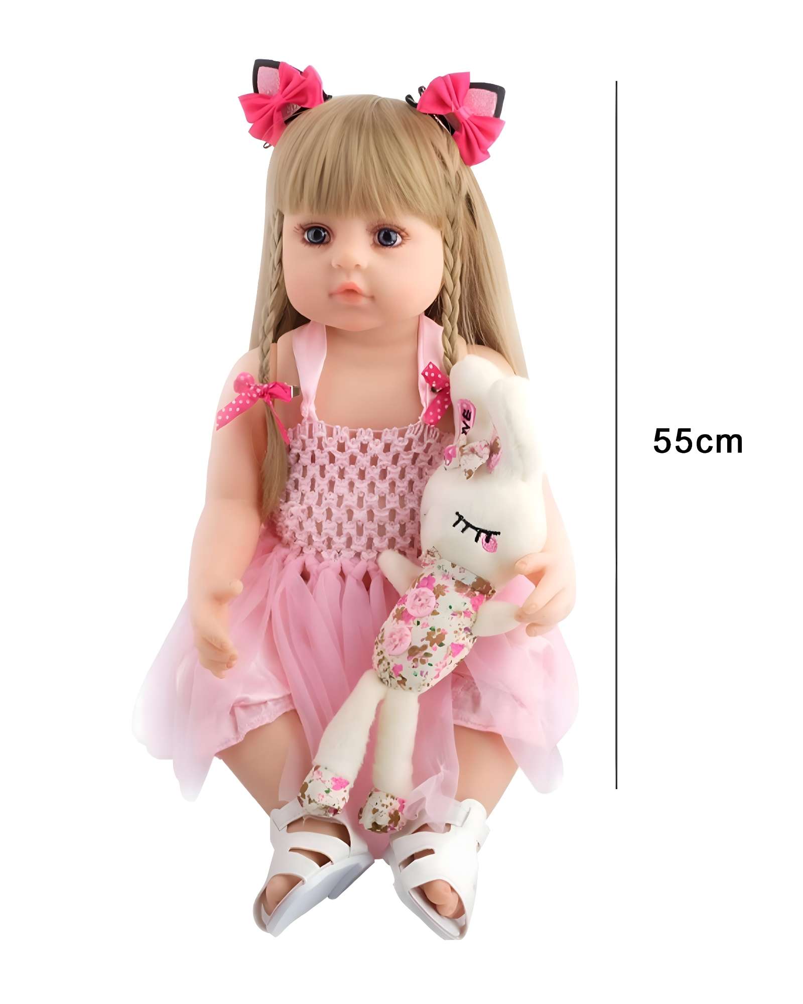 MUÑECA INFANTIL BEBÉ REALISTA SILICONA ROSADO - 2