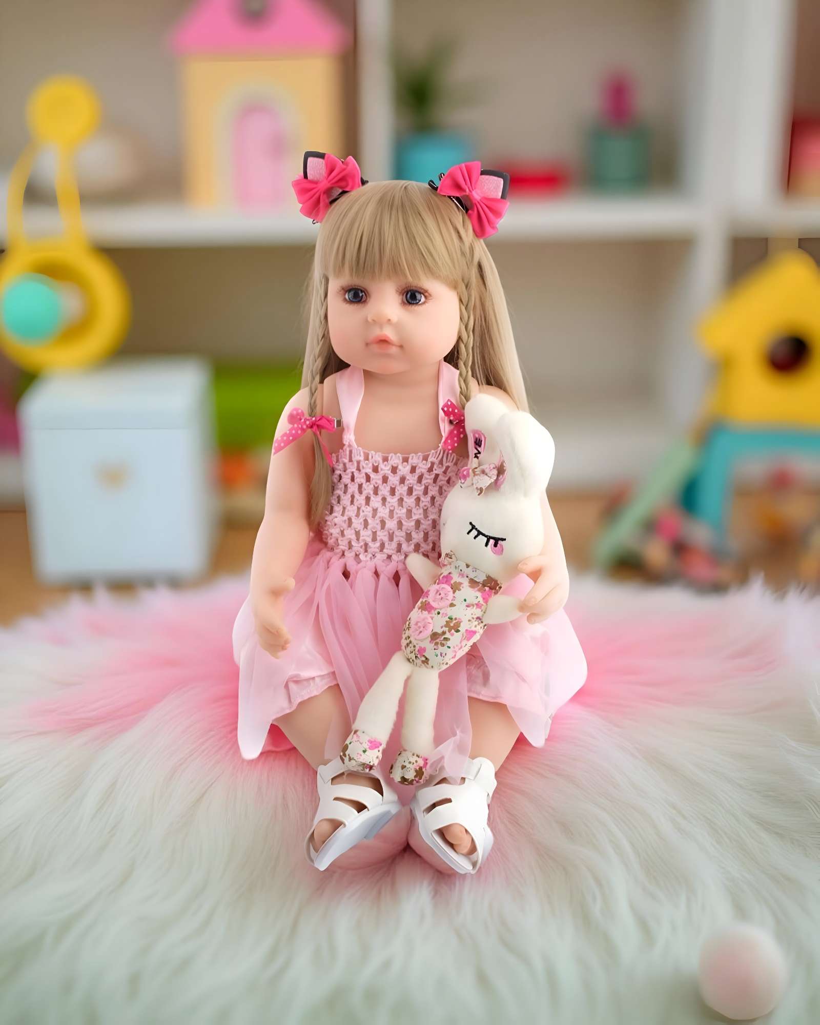 MUÑECA INFANTIL BEBÉ REALISTA SILICONA ROSADO - 4