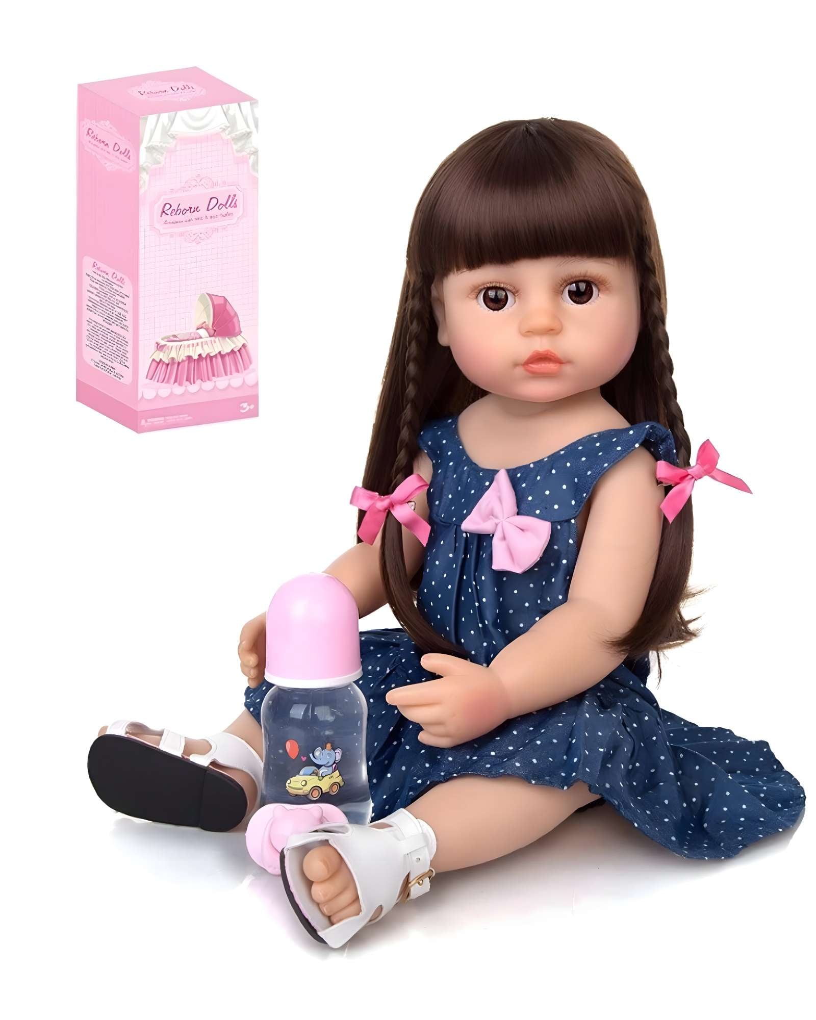 MUÑECA INFANTIL BEBÉ REALISTA SILICONA AZUL - 1