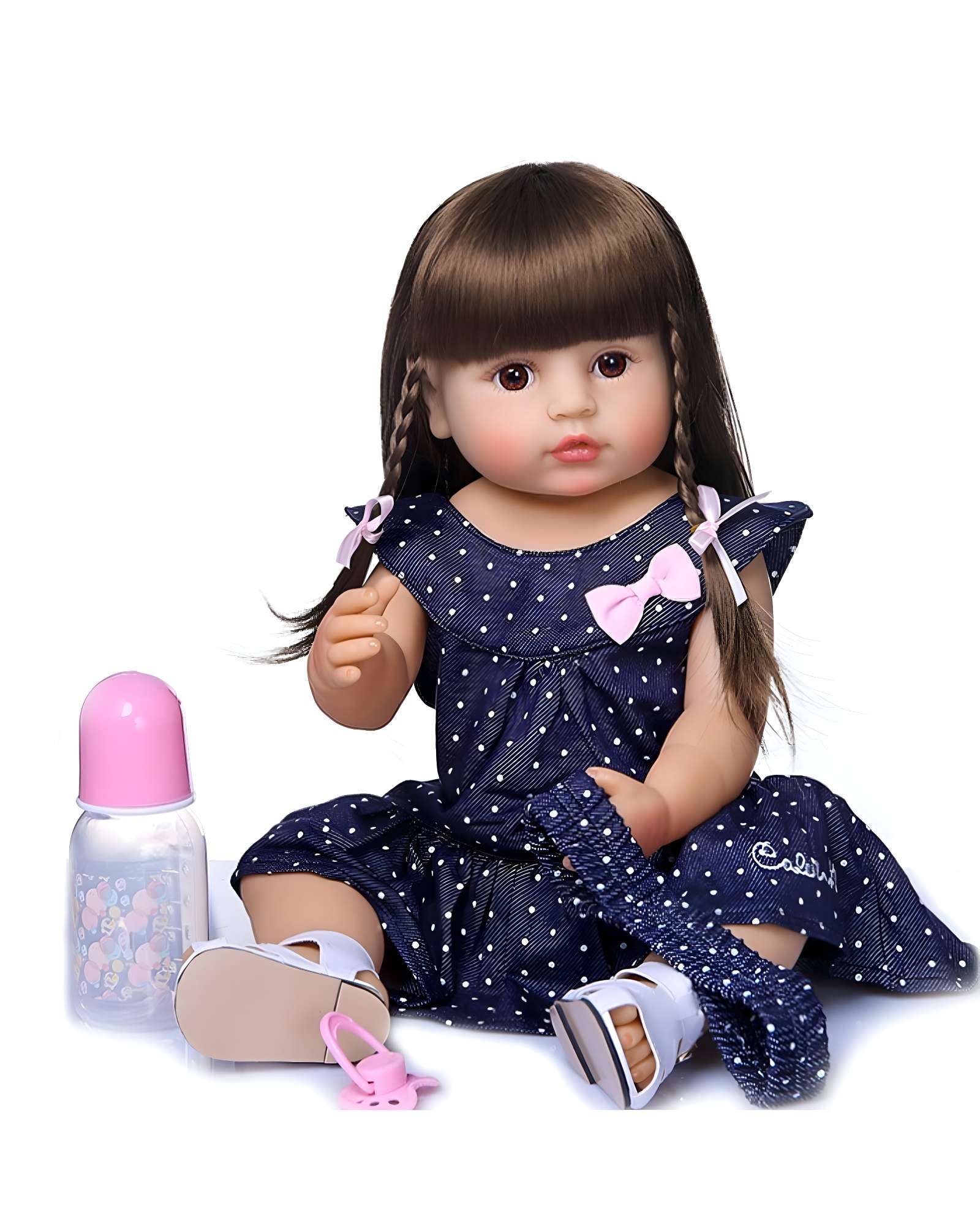 MUÑECA INFANTIL BEBÉ REALISTA SILICONA AZUL - 2