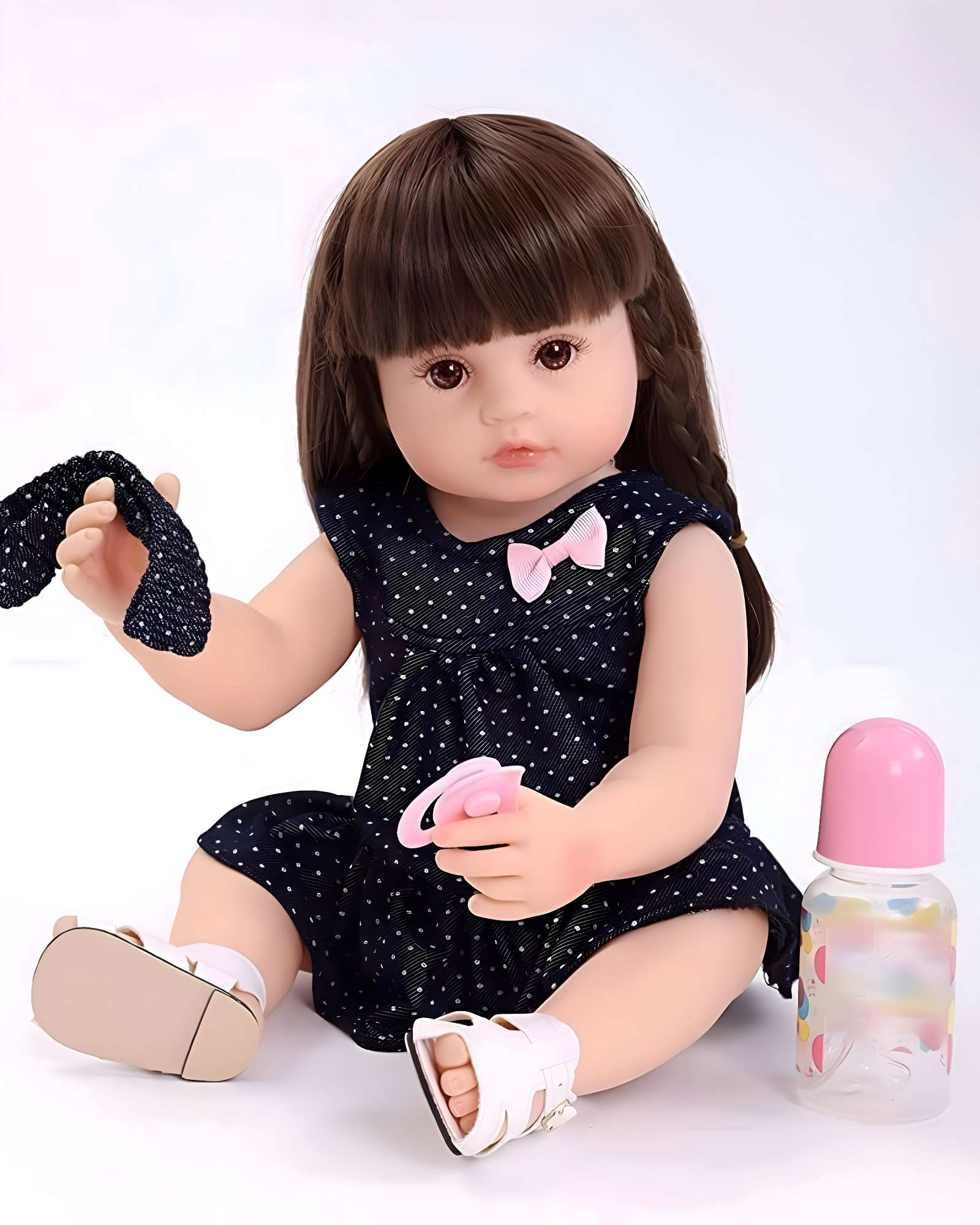 MUÑECA INFANTIL BEBÉ REALISTA SILICONA AZUL - 3