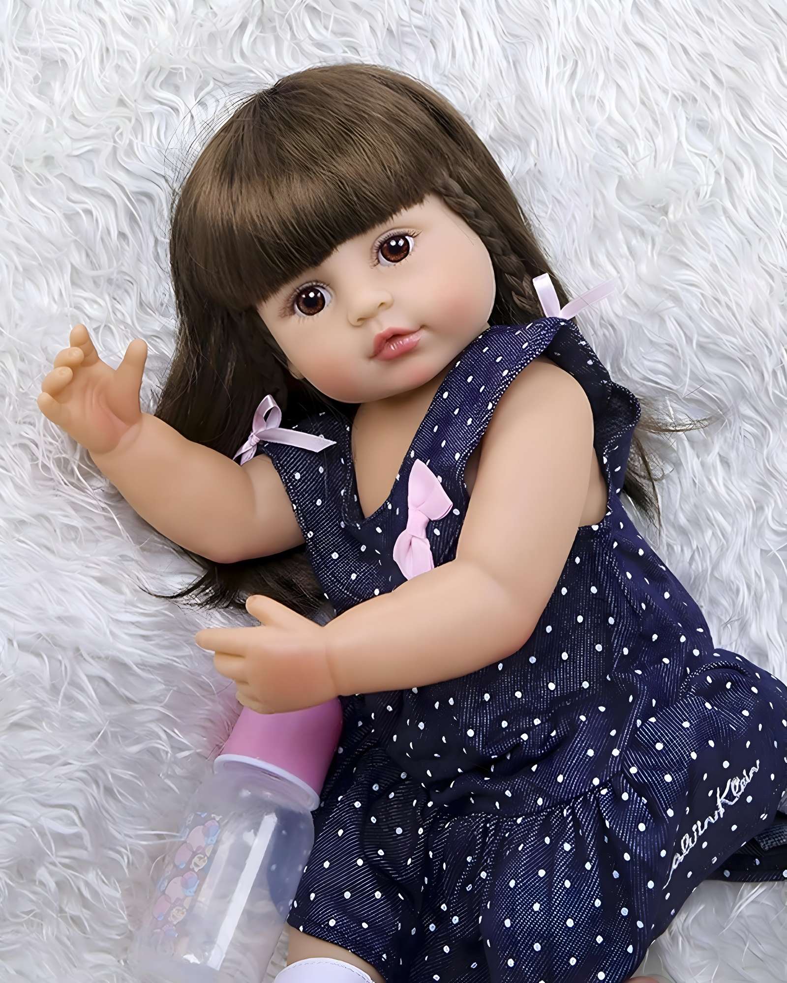 MUÑECA INFANTIL BEBÉ REALISTA SILICONA AZUL - 4