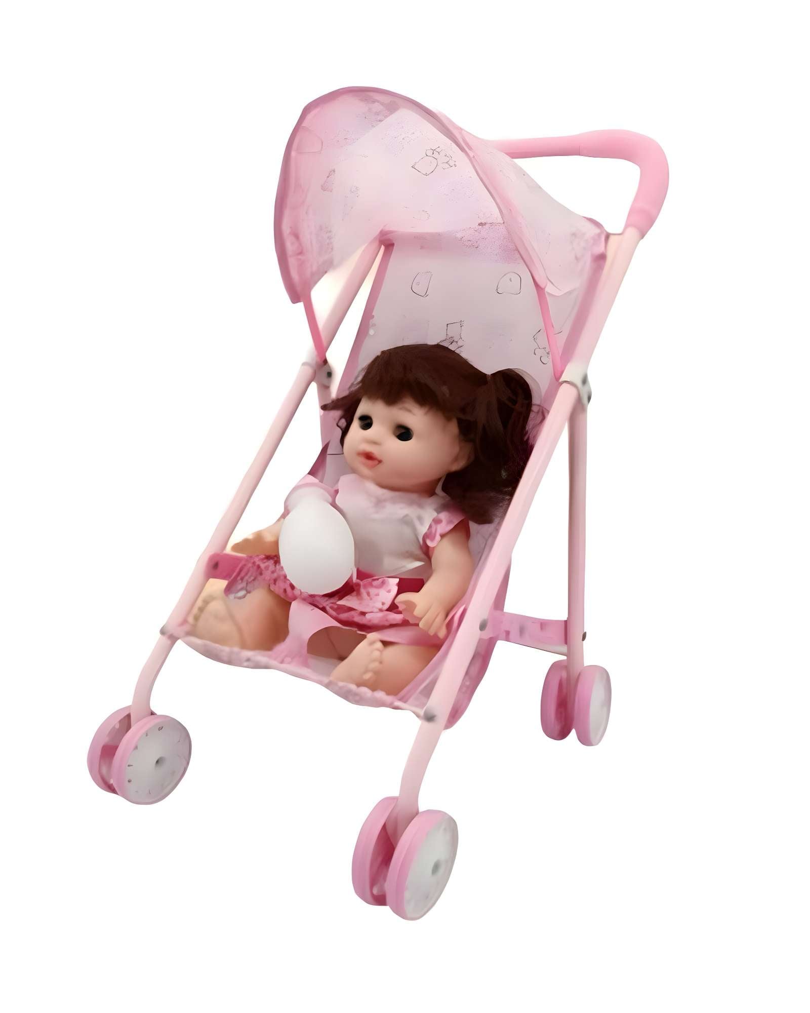 JUGUETE MUÑECA MÁS COCHE SIMPLE INFANTIL ROSADO - 3