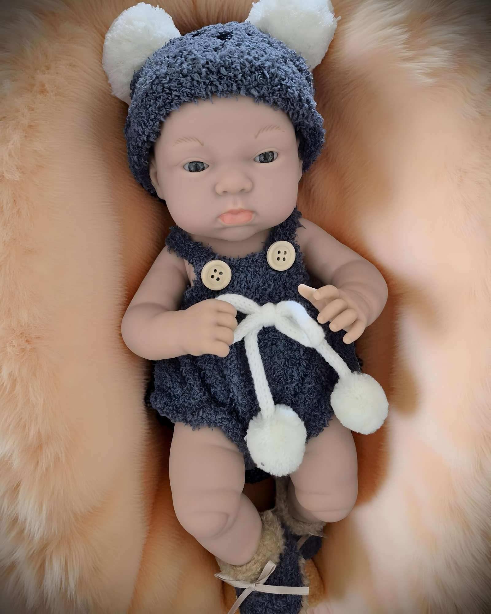 MUÑECA INFANTIL BEBÉ REALISTA SILICONA BABY SO LOVELY AZUL - 4