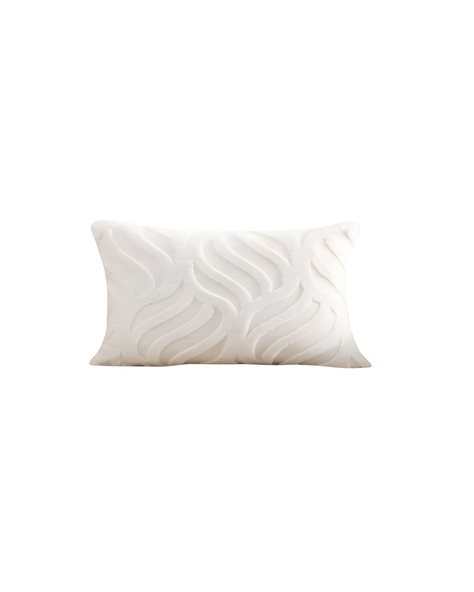 JUEGO DE 4 FUNDAS PELUDAS HOJA 45X45 BLANCO - 1