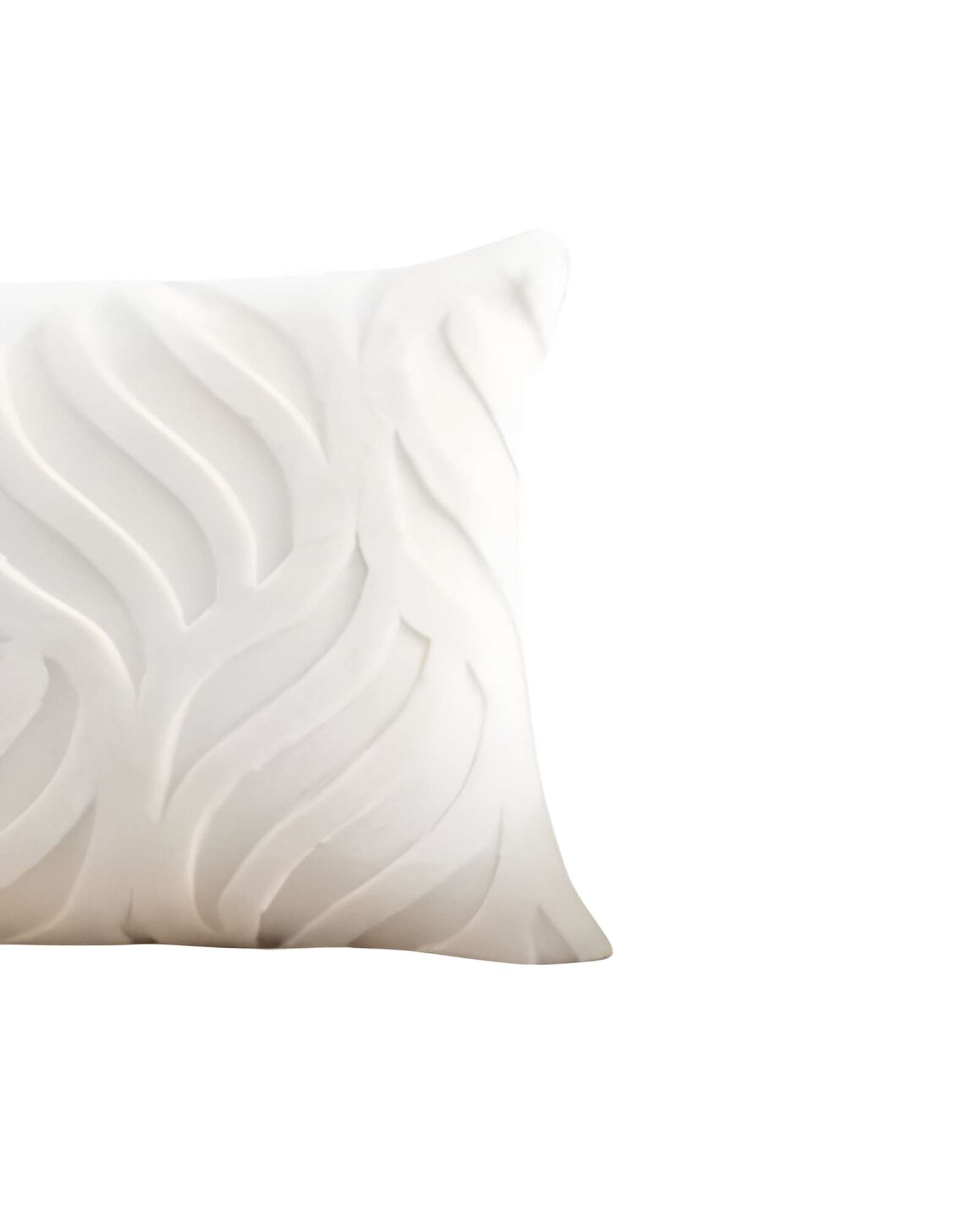 JUEGO DE 4 FUNDAS PELUDAS HOJA 45X45 BLANCO - 2