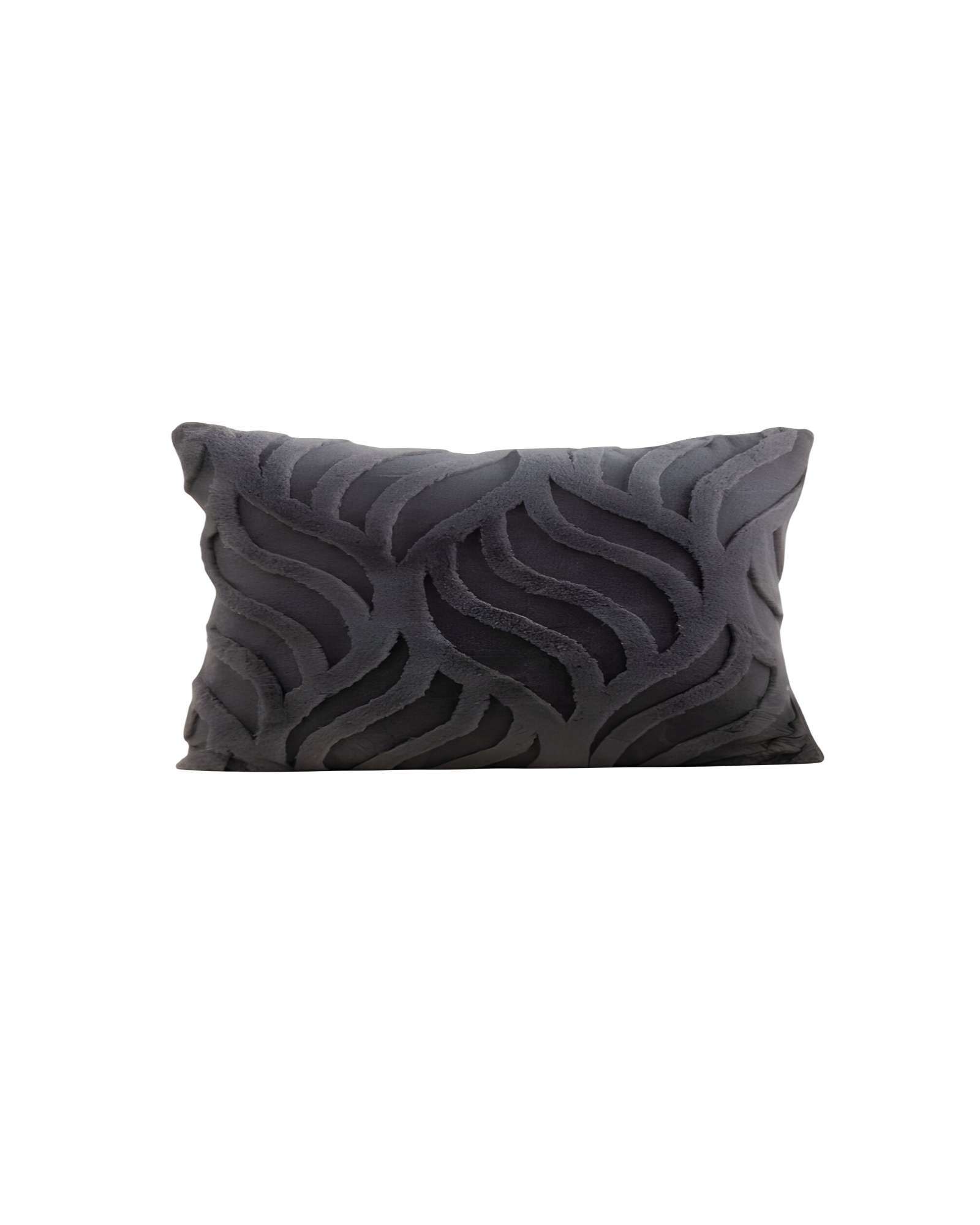 JUEGO DE 4 FUNDAS PELUDAS HOJA 45X45 NEGRO - 1
