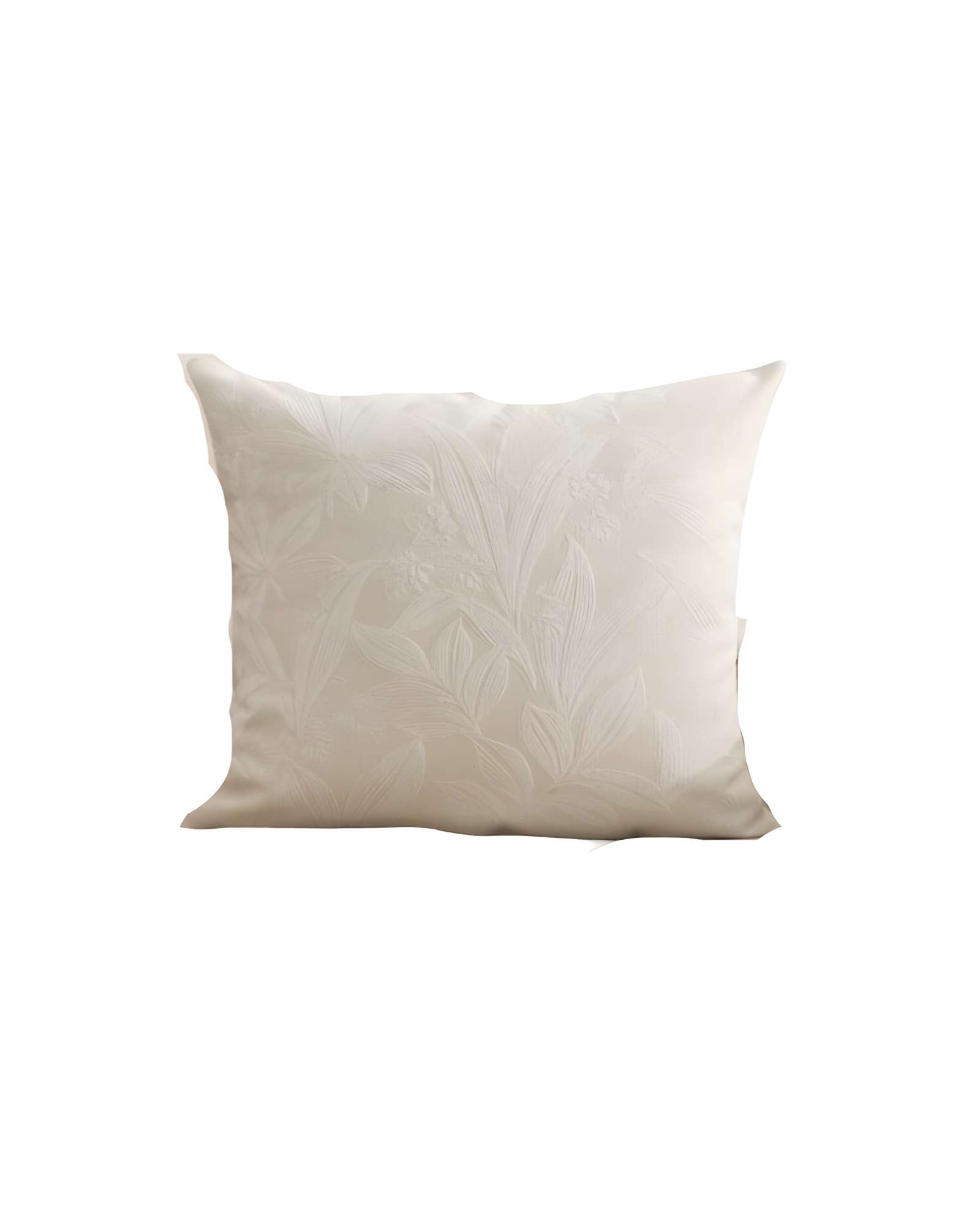 JUEGO DE 2 FUNDAS PELUDAS DE HOJAS 45X45 BLANCO - 1