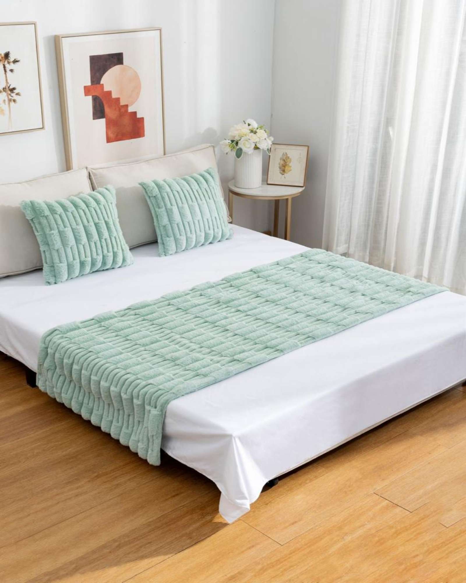 PIECERA SIN FUNDAS DISEÑO BAMBU VERDE MENTA - 4