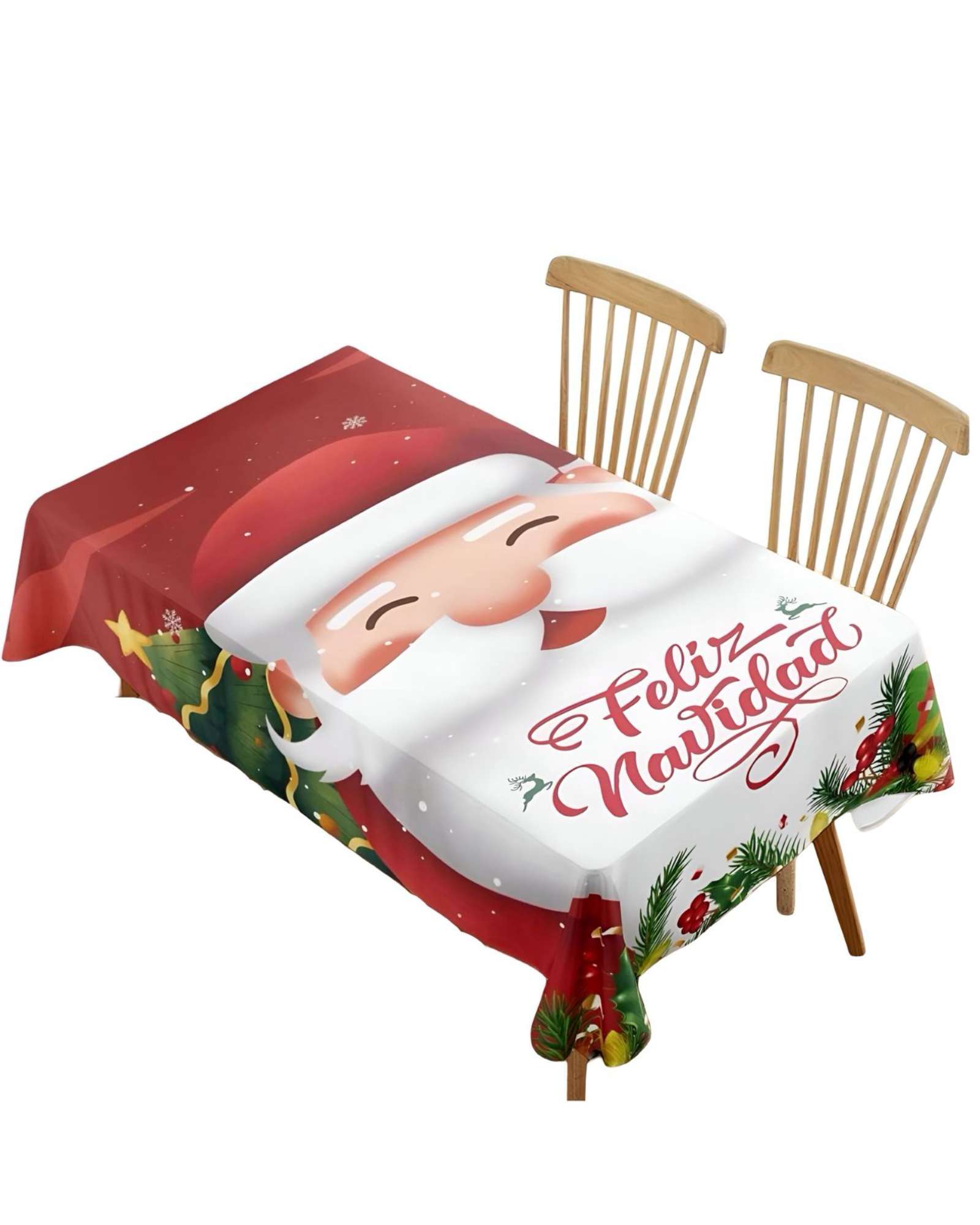 MANTEL DECORATIVO ANTIMANCHAS DISEÑO NAVIDAD 140X220 CM - 2