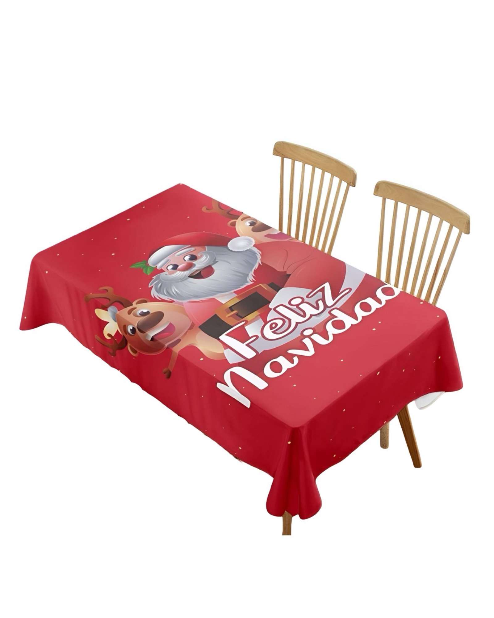 MANTEL DECORATIVO ANTIMANCHAS DISEÑO NAVIDAD 140X220 CM - 1