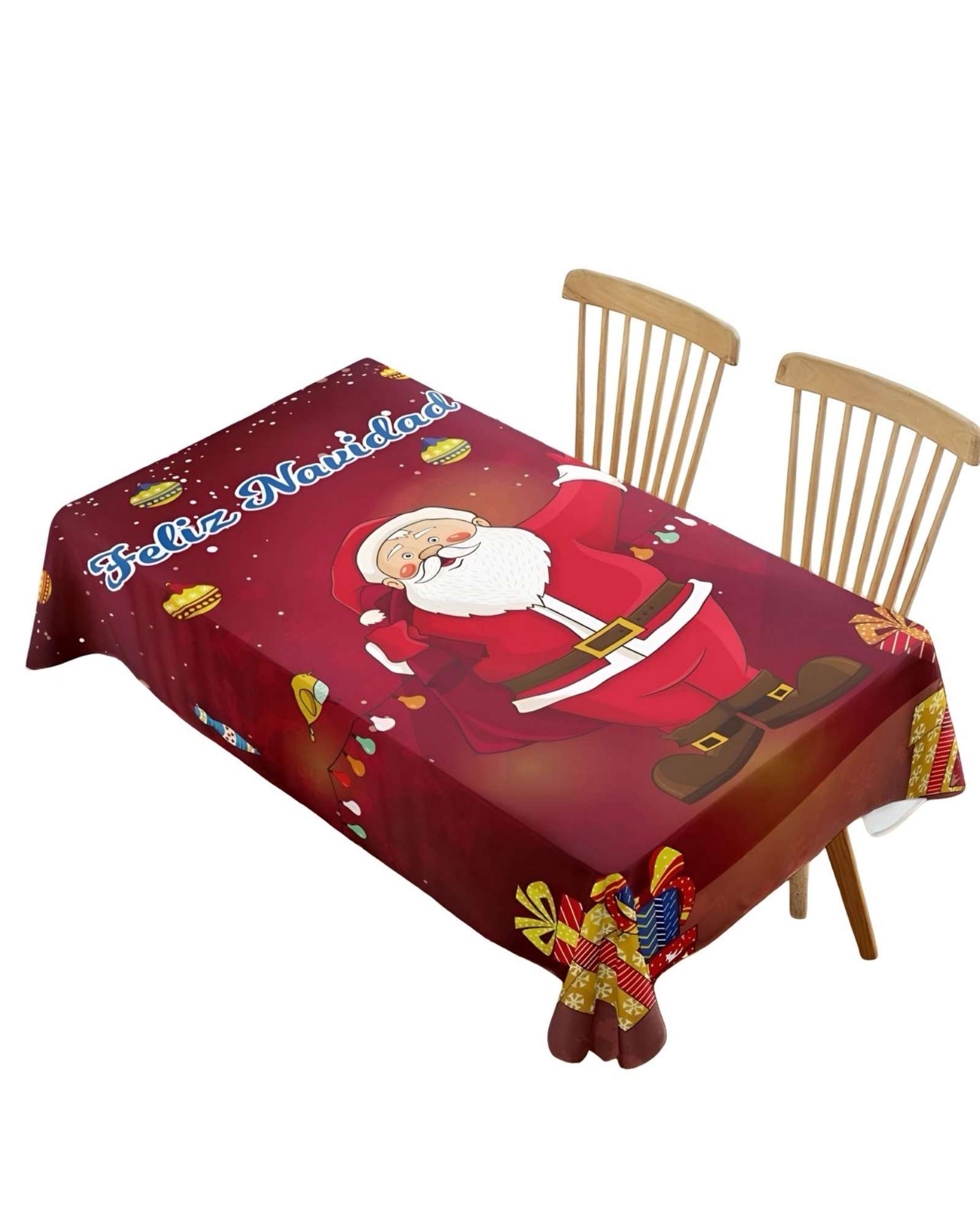 MANTEL DECORATIVO ANTIMANCHAS DISEÑO NAVIDAD 140X220 CM - 1