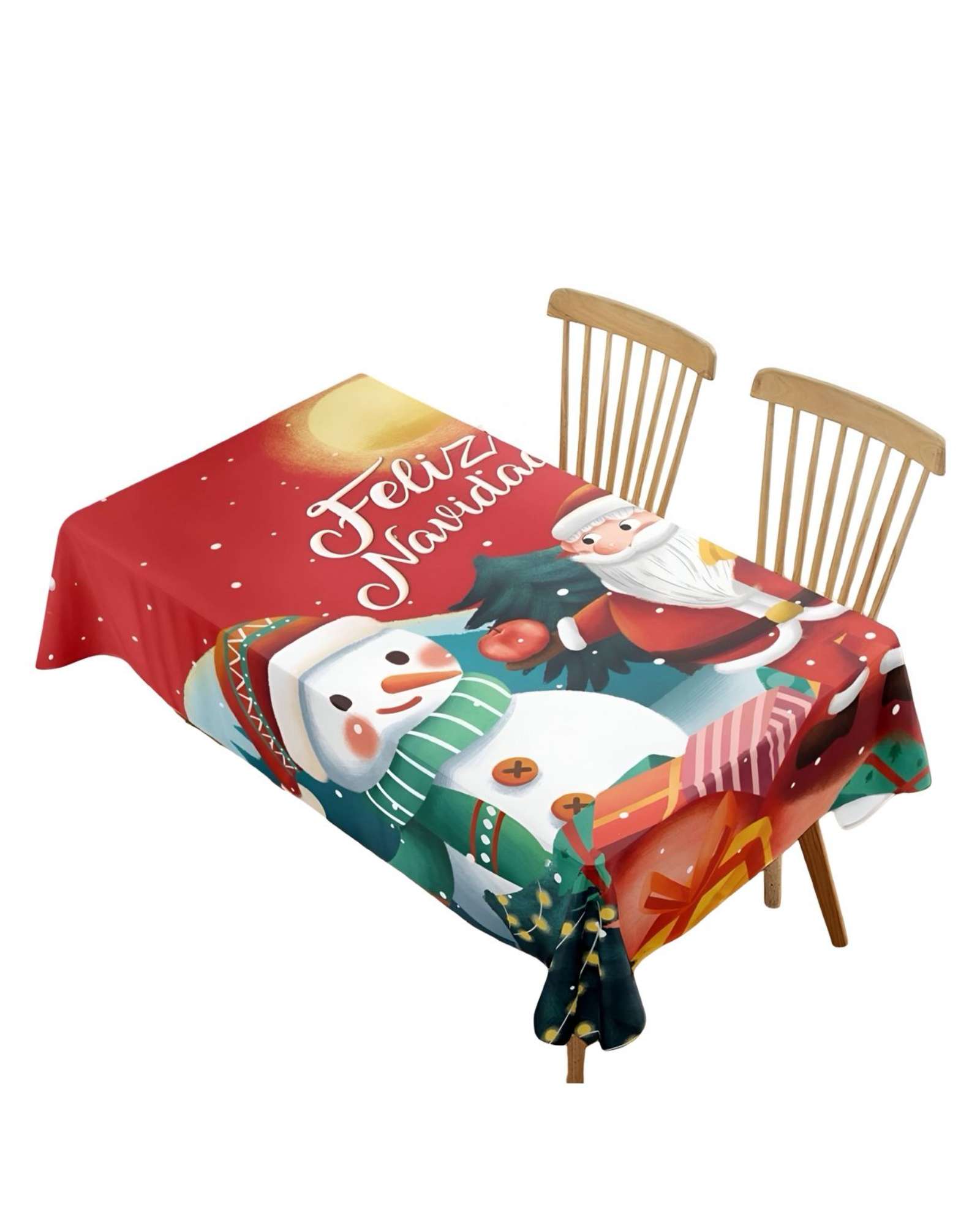 MANTEL DECORATIVO ANTIMANCHAS DISEÑO NAVIDAD 140X220 CM - 1