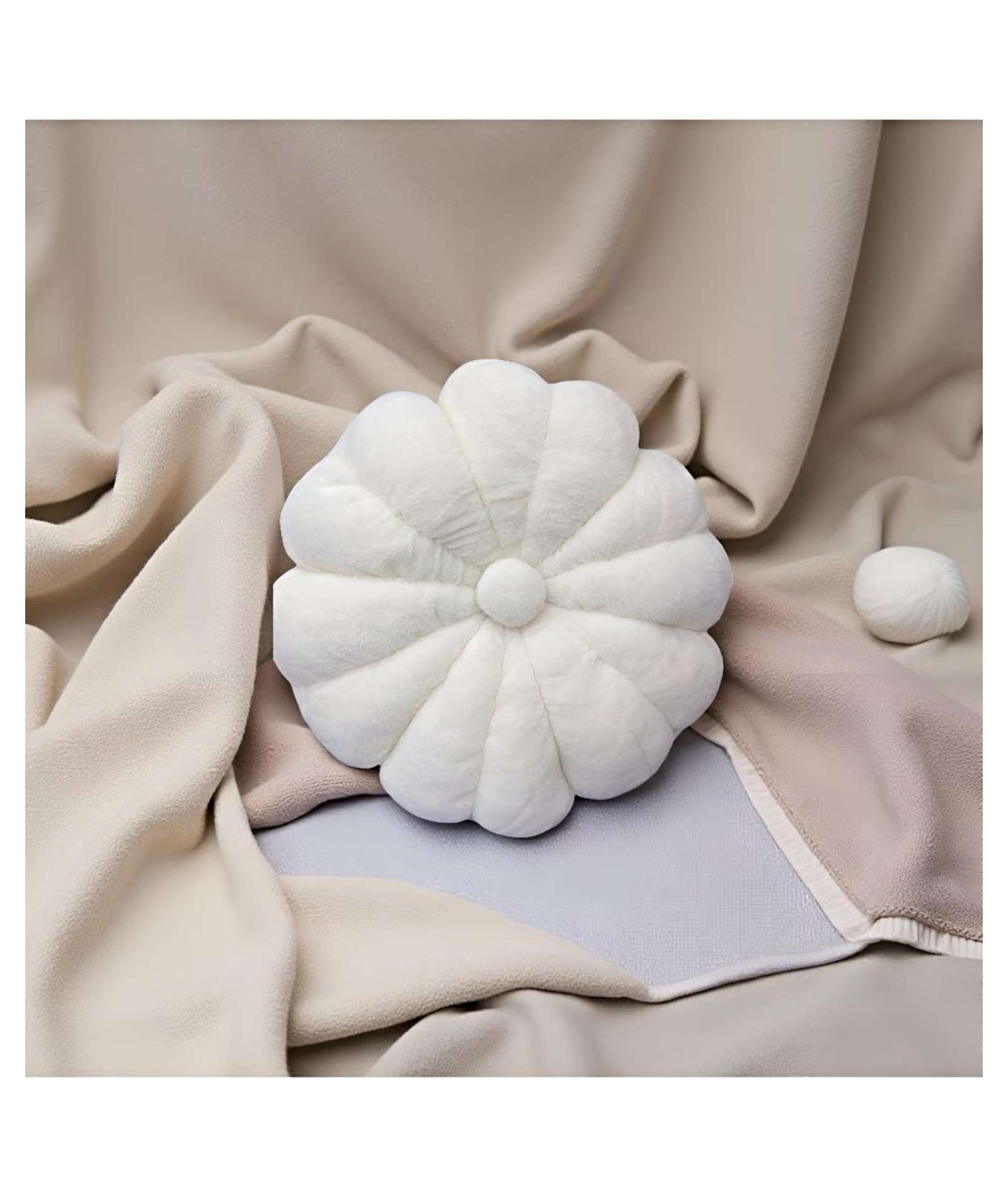ALMOHADA COJIN FLOR BLANCO 50 CM - 3