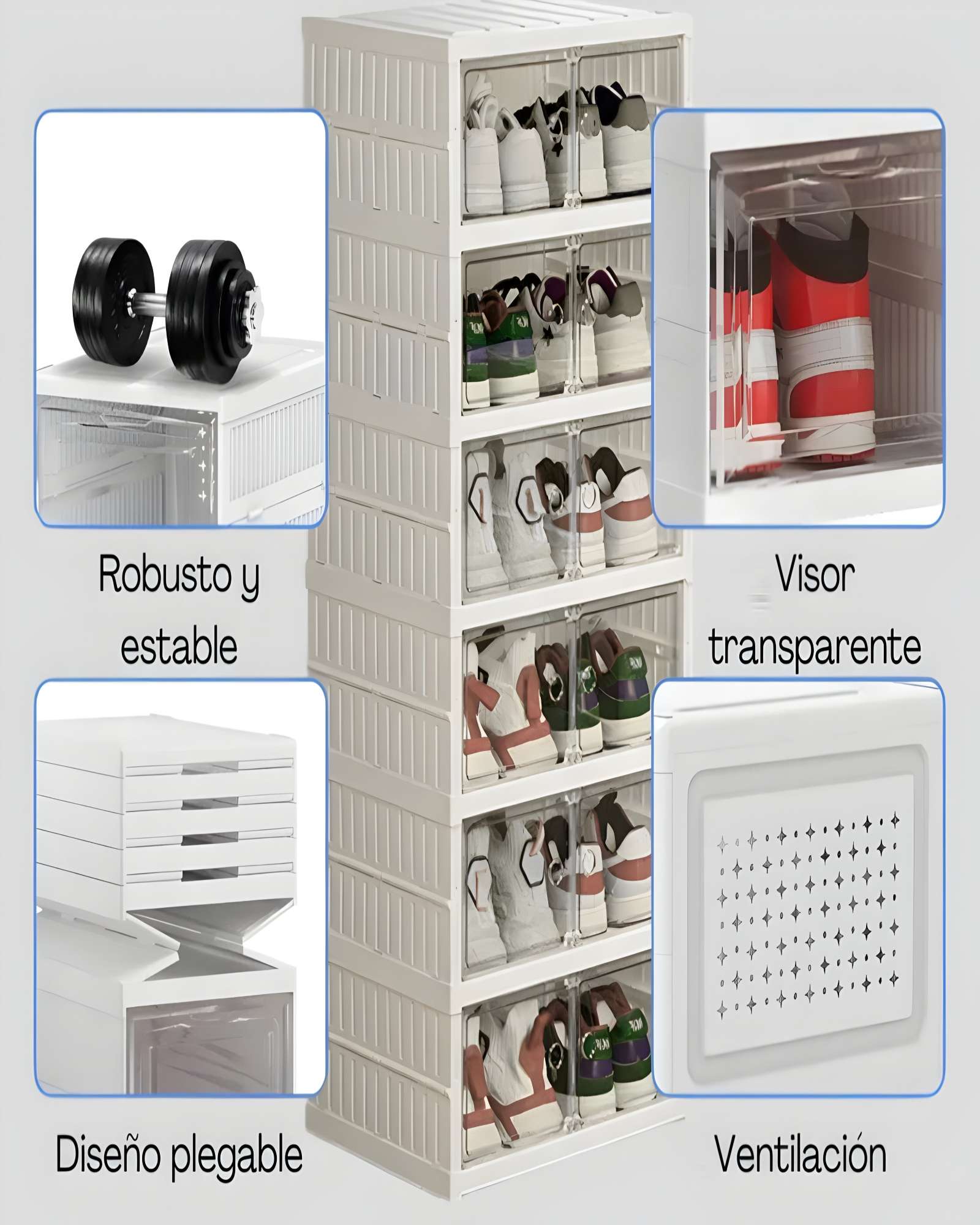 ESTANTE ORGANIZADOR DE ZAPATOS 6 NIVELES DOBLE PLEGABLE - 4