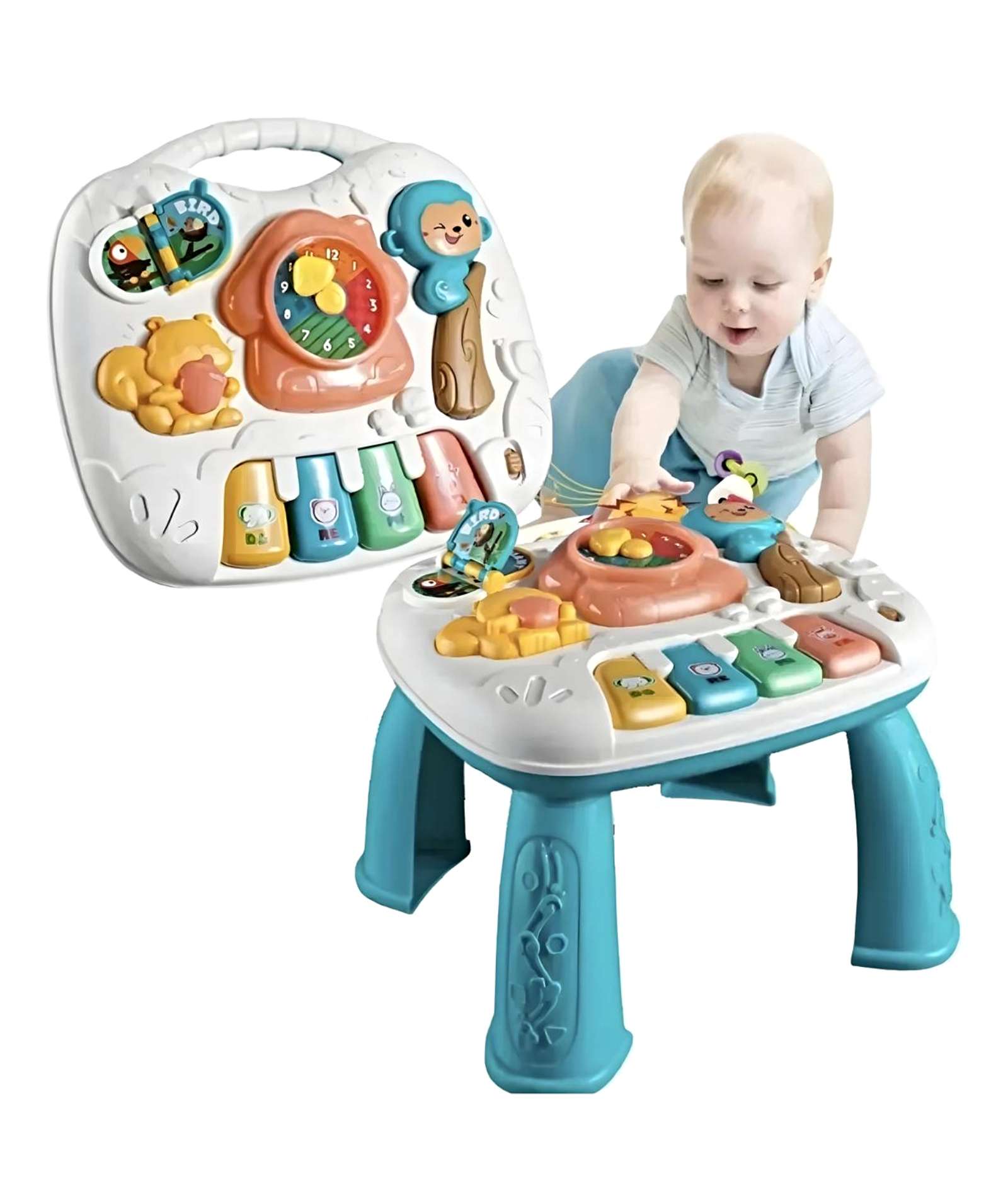 MESA INTERACTIVA PARA BEBE CON LUZ Y SONIDO VERDE - 2