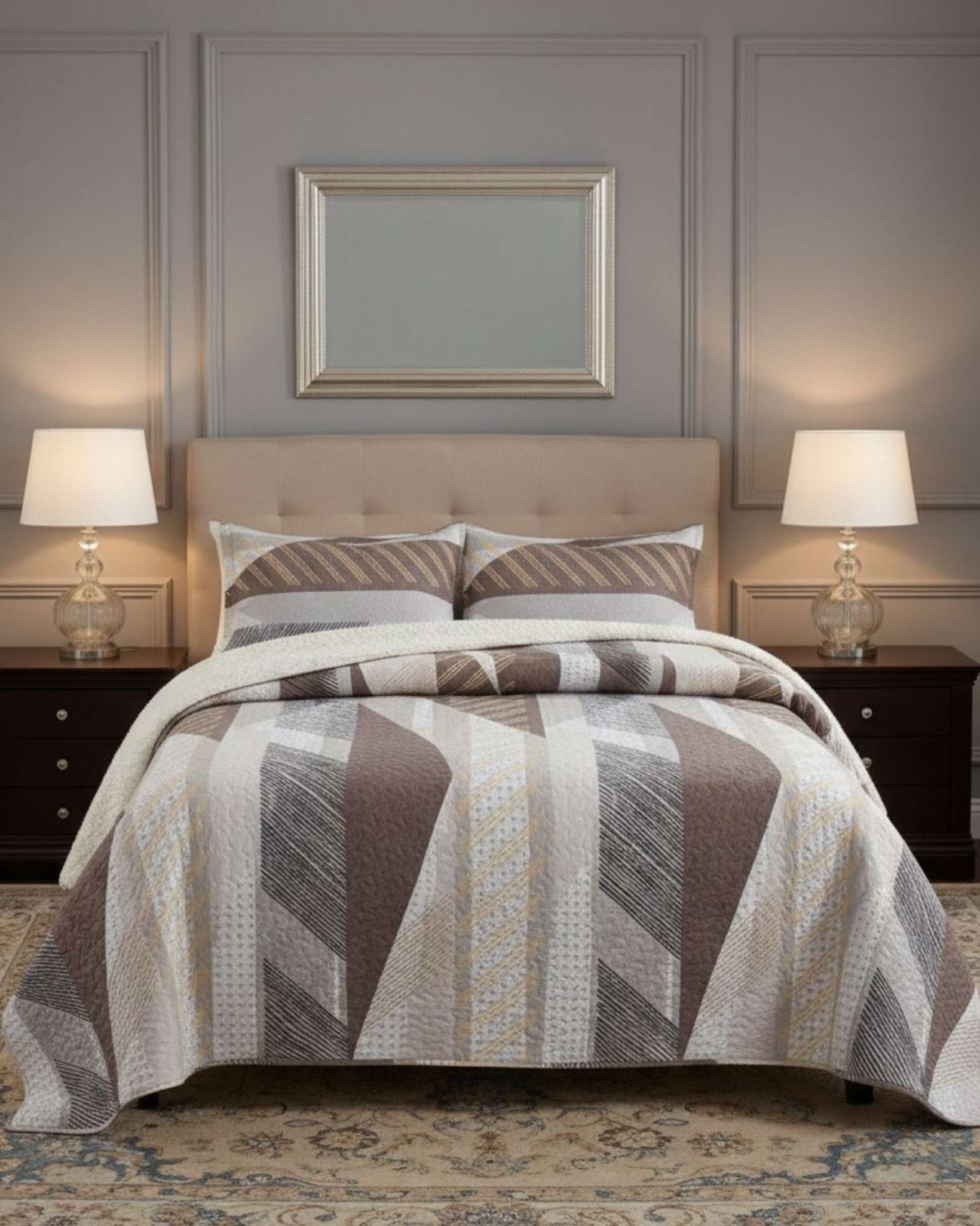 CUBRECAMA QUILT SHERPA PLAZA Y MEDIA 180 X 230 CM - 1