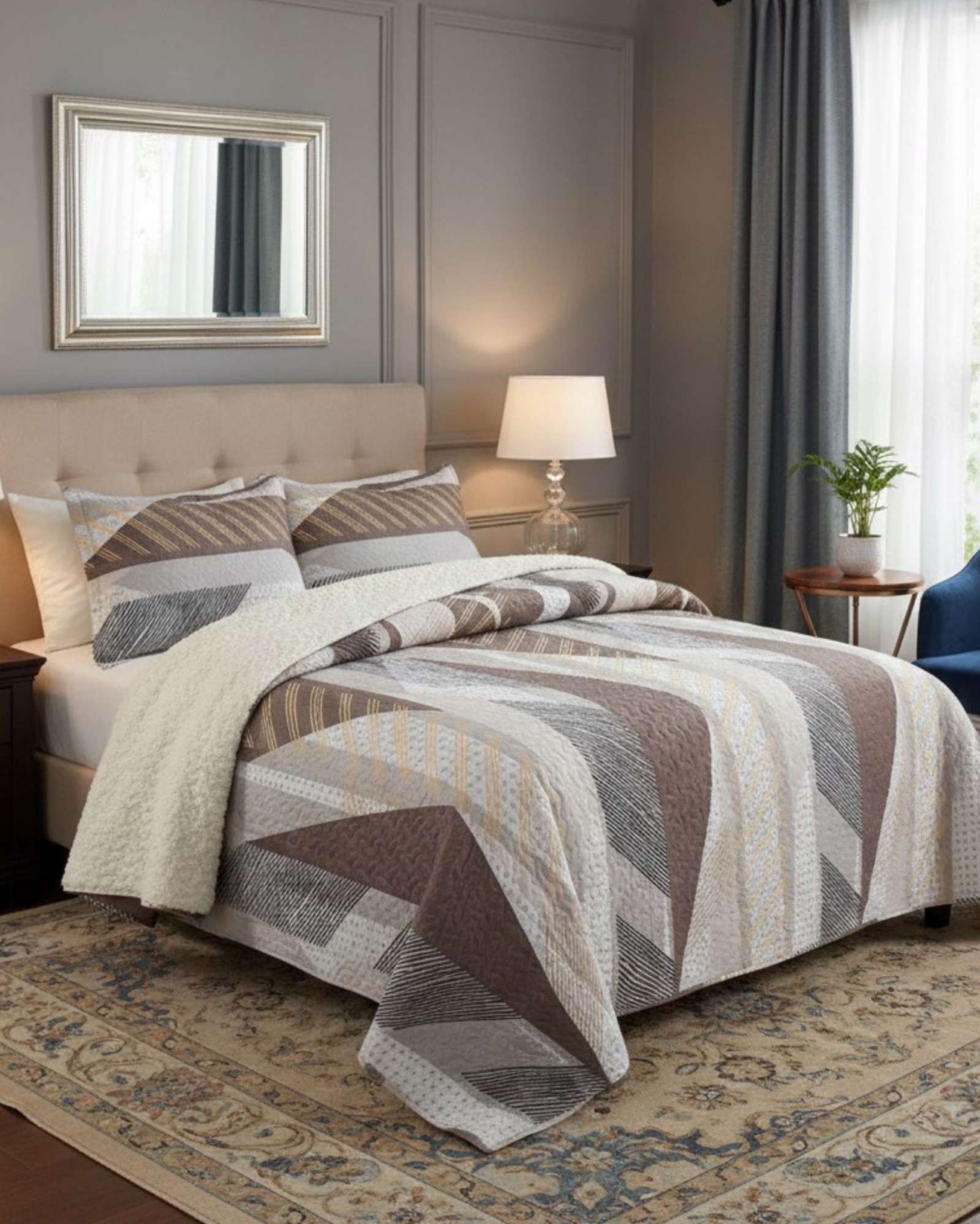 CUBRECAMA QUILT SHERPA PLAZA Y MEDIA 180 X 230 CM - 2