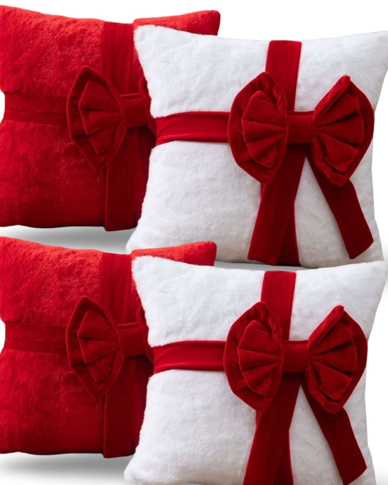 JUEGO DE 4 FUNDAS DE COJIN PARA NAVIDAD 3D   B12 - 1
