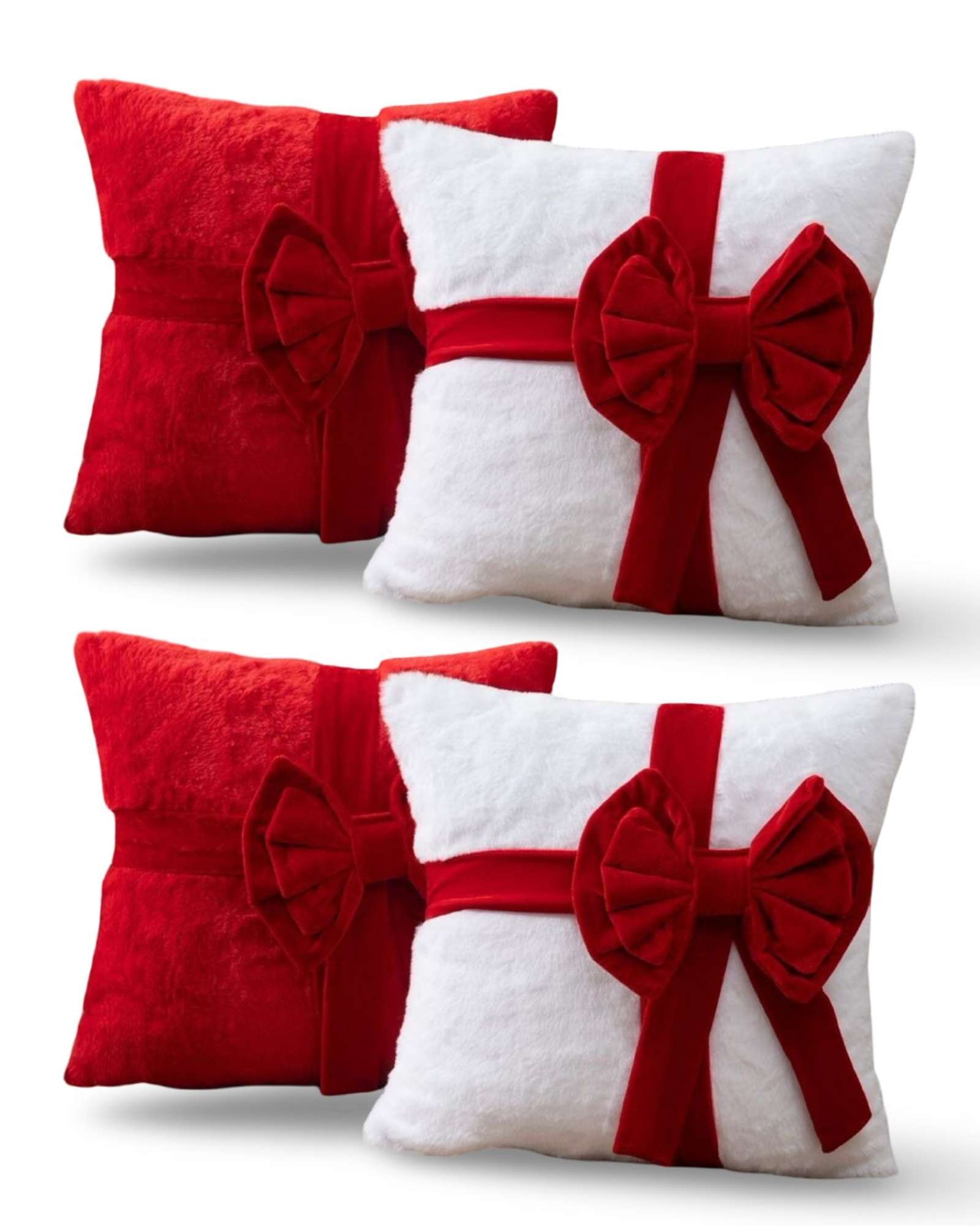 JUEGO DE 4 FUNDAS DE COJIN PARA NAVIDAD 3D   B12 - 2