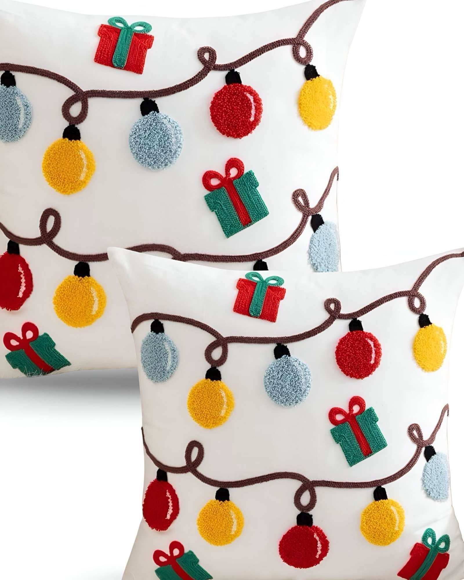 JUEGO DE 2 FUNDAS DE COJIN PARA NAVIDAD K4 - 1