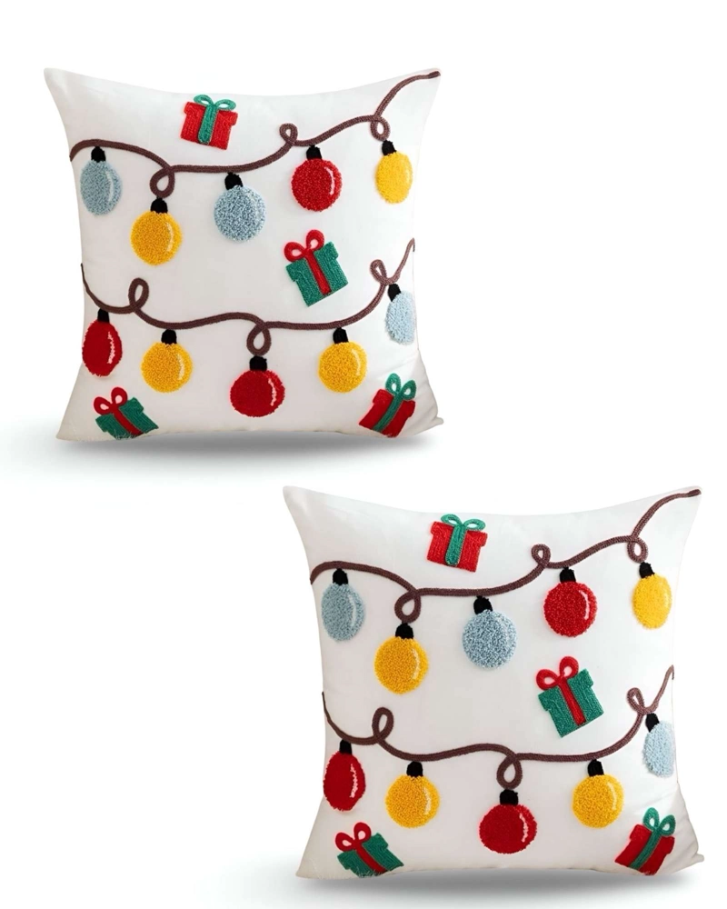 JUEGO DE 2 FUNDAS DE COJIN PARA NAVIDAD K4 - 2