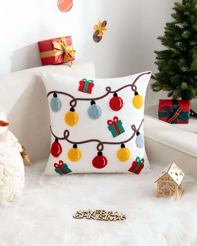 JUEGO DE 2 FUNDAS DE COJIN PARA NAVIDAD K4 - 4
