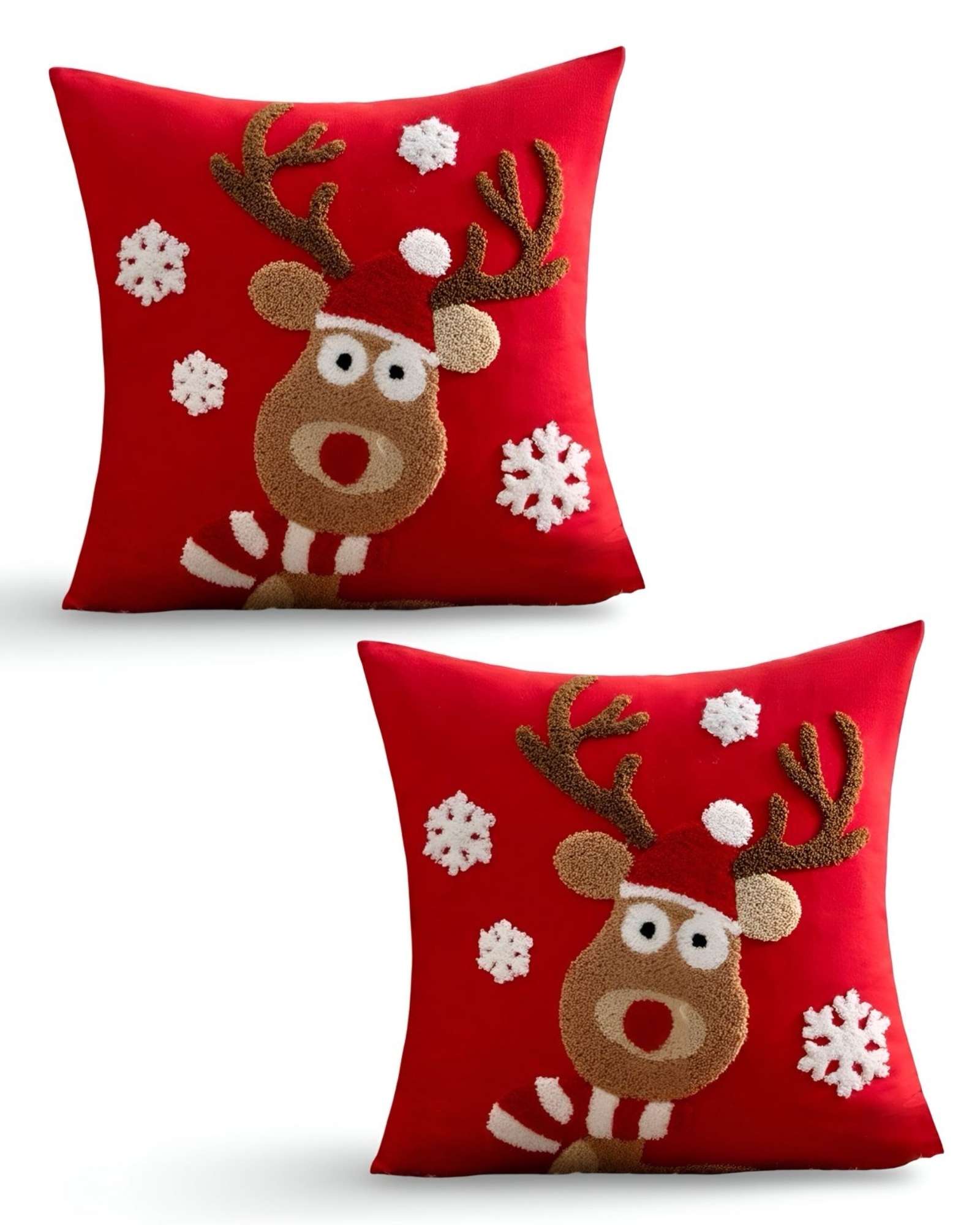 JUEGO DE 2 FUNDAS DE COJIN PARA NAVIDAD K19 - 1