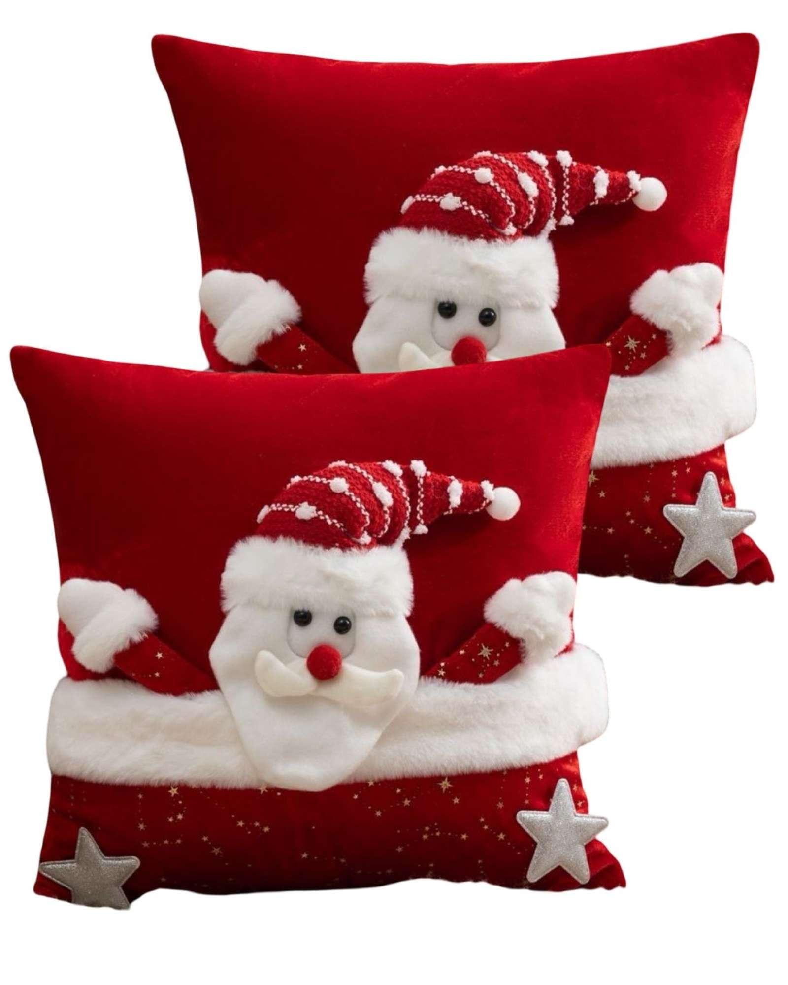 JUEGO DE 2 FUNDAS DE COJIN PARA NAVIDAD 3D   B3 - 1
