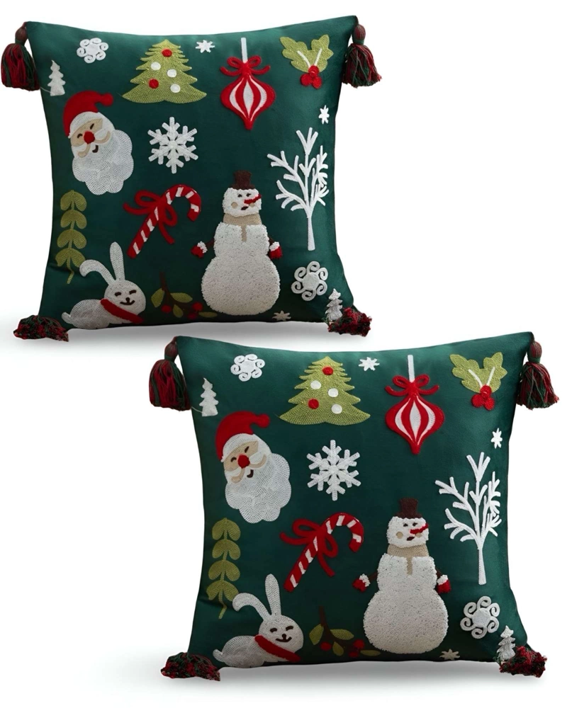 JUEGO DE 2 FUNDAS DE COJIN PARA NAVIDAD A3 - 1