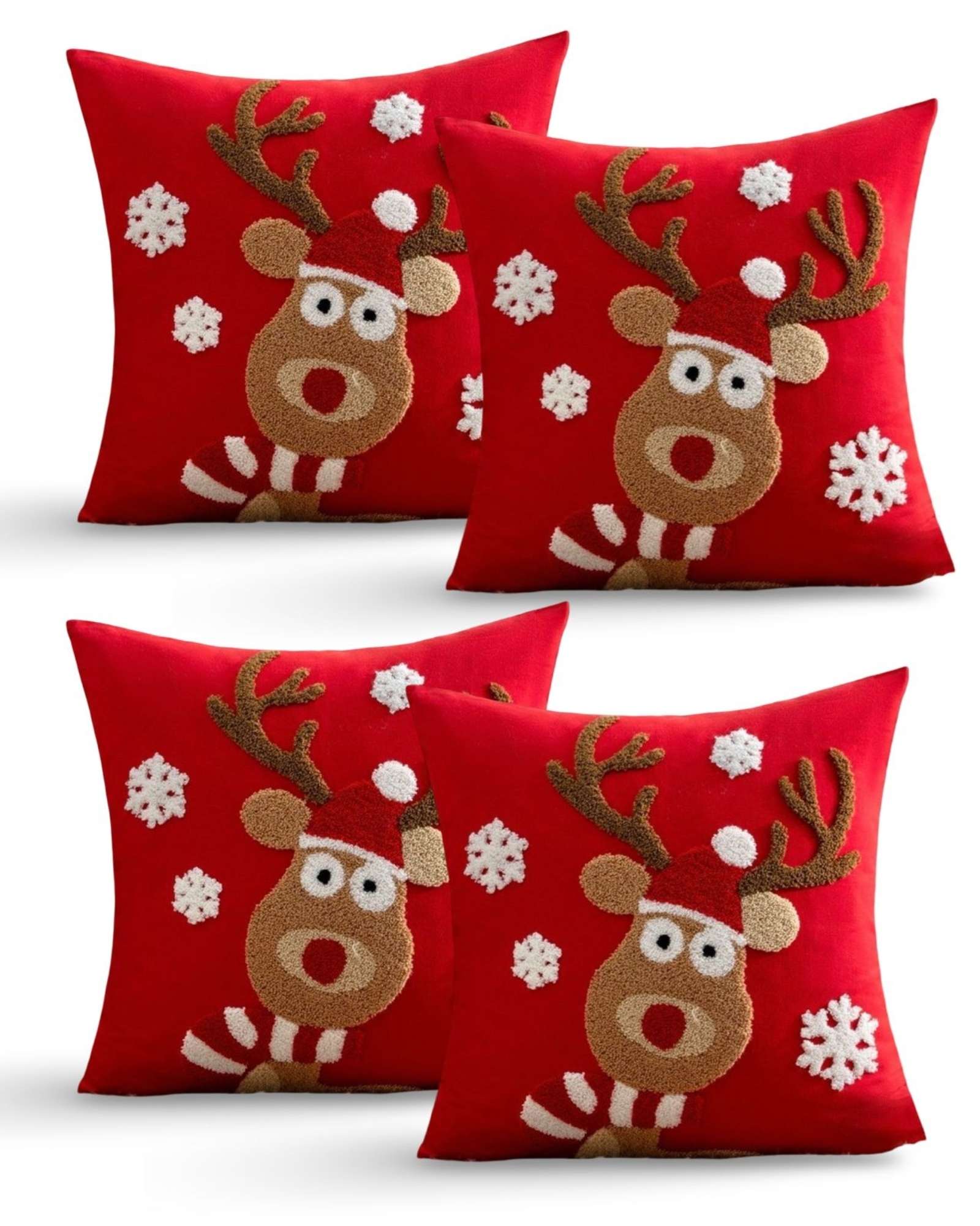 JUEGO DE 4 FUNDAS DE COJIN PARA NAVIDAD K18 - 2