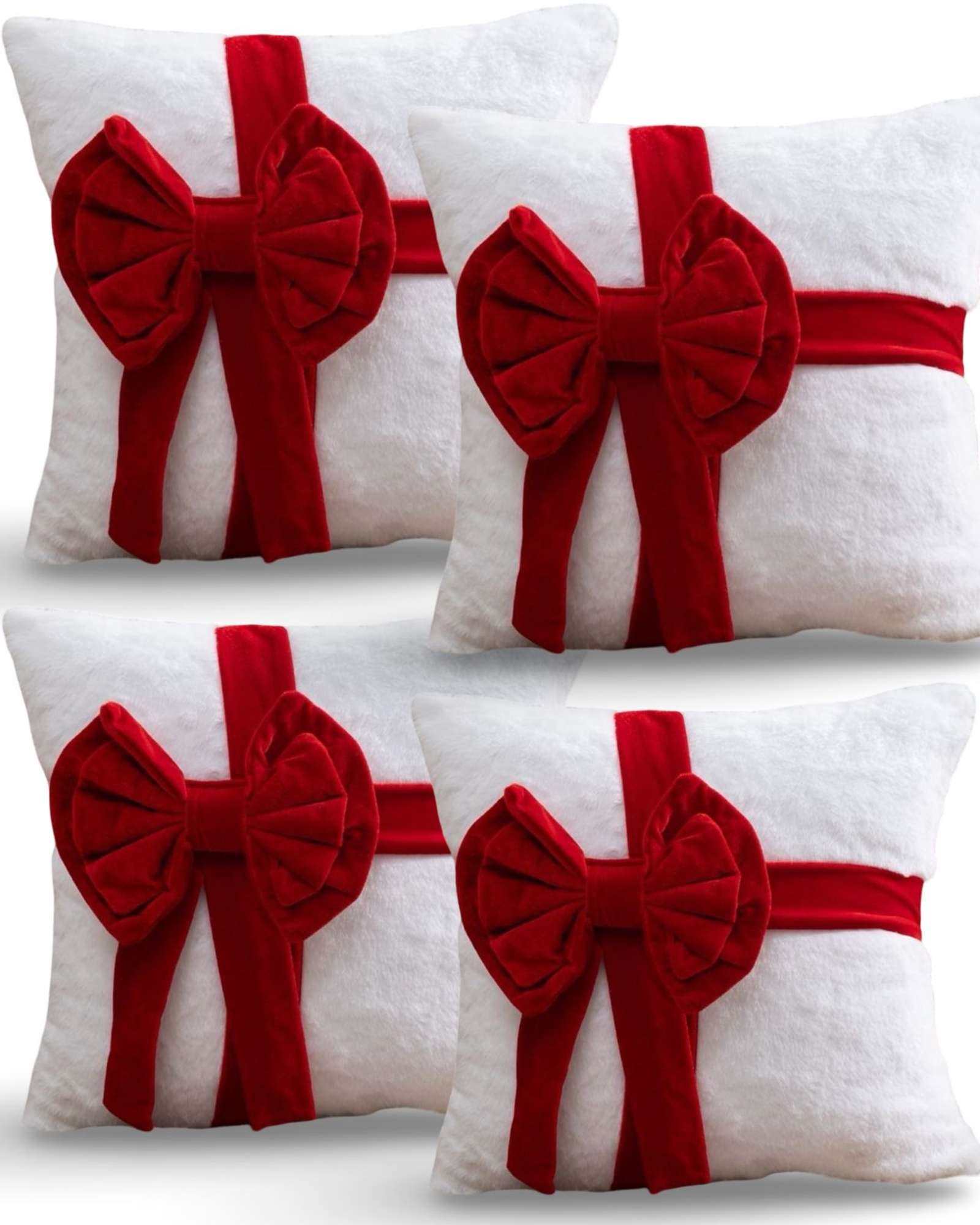 JUEGO DE 4 FUNDAS DE COJIN PARA NAVIDAD 3D   B17 - 1