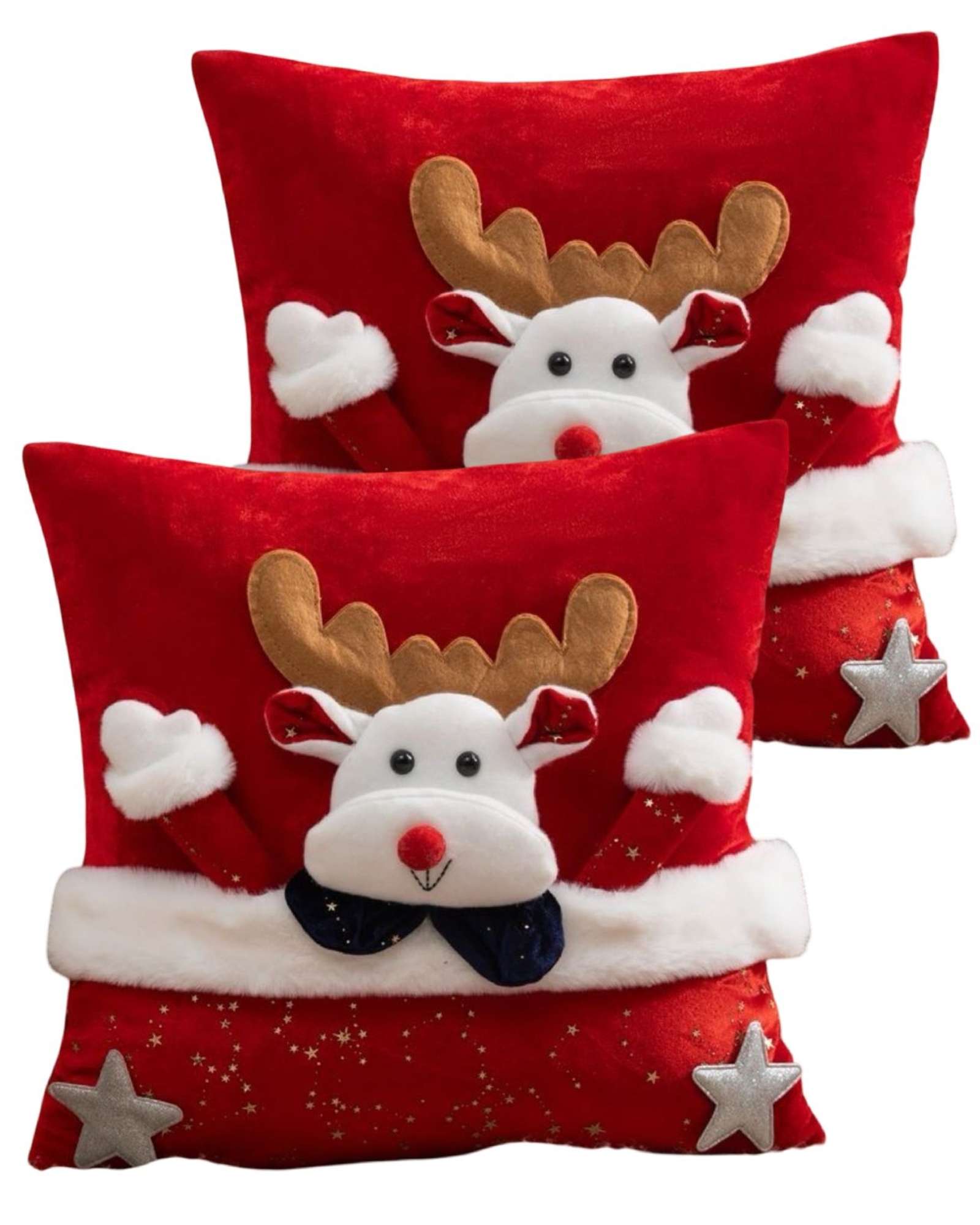 JUEGO DE 2 FUNDAS DE COJIN PARA NAVIDAD 3D   B8 - 1