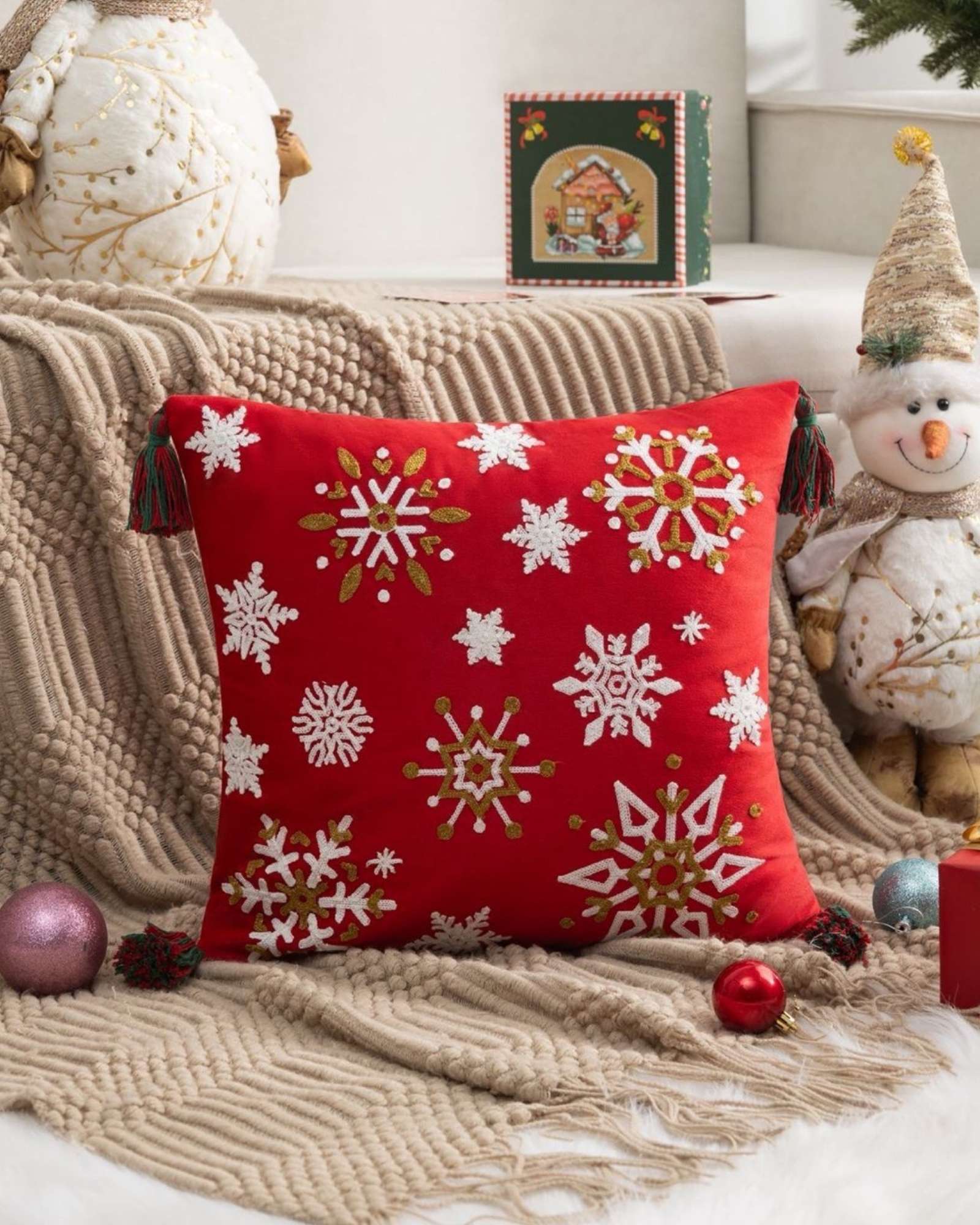JUEGO DE 4 FUNDAS DE COJIN PARA NAVIDAD A5 - 4
