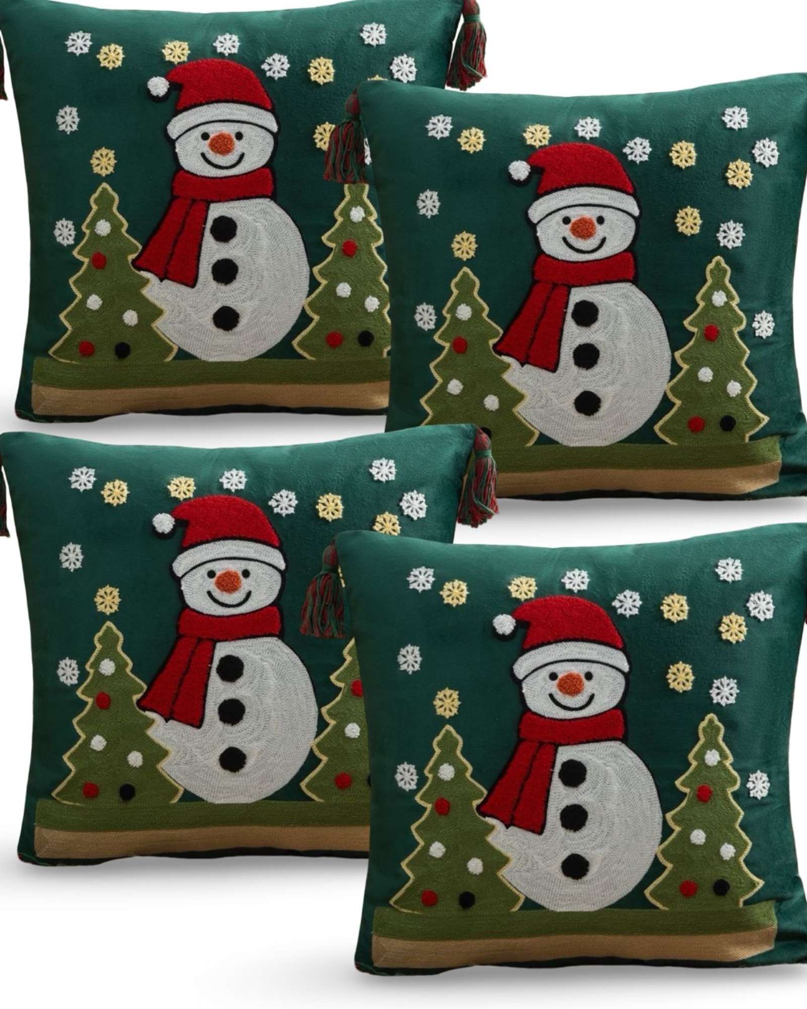 JUEGO DE 4 FUNDAS DE COJIN PARA NAVIDAD A8 - 1