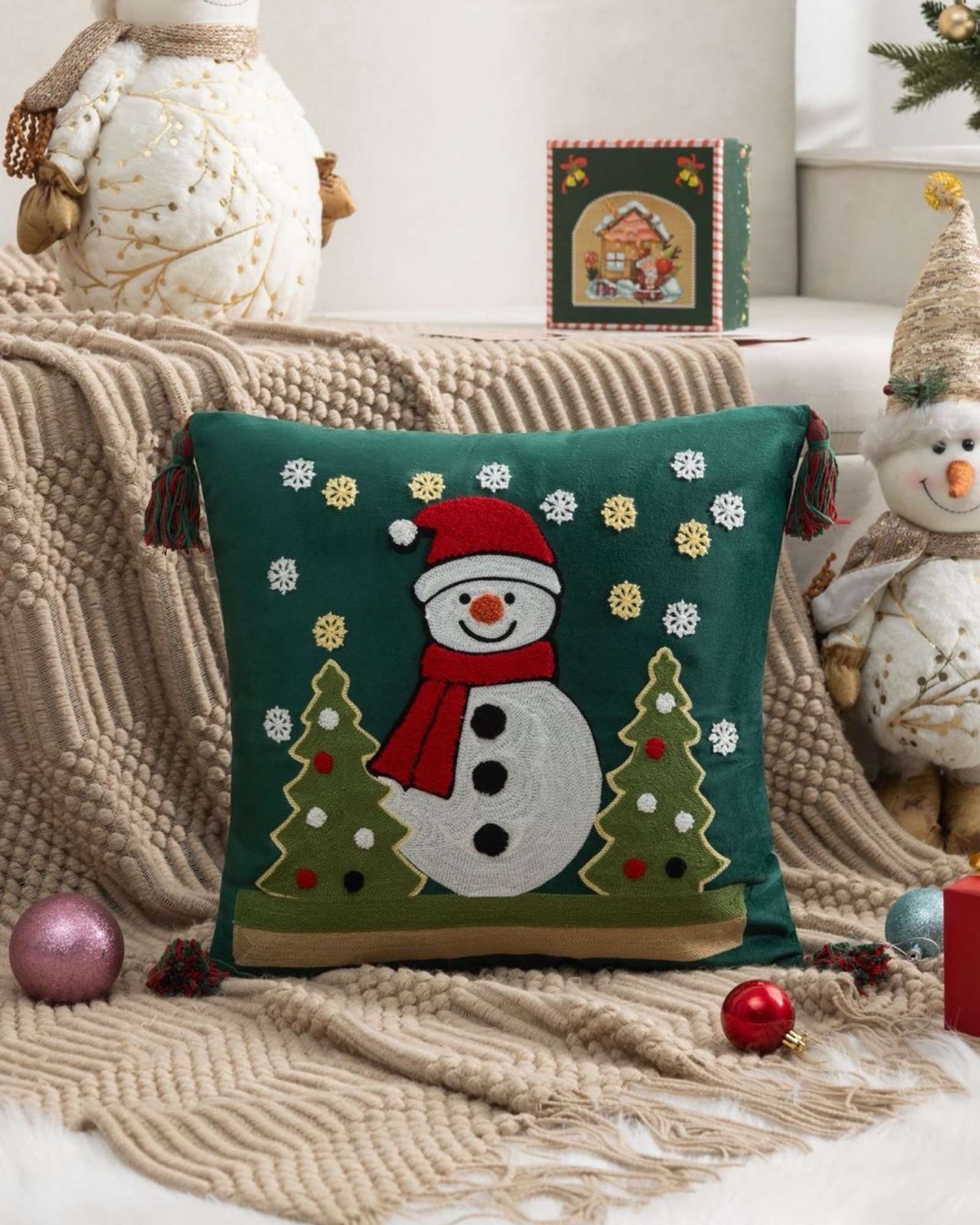 JUEGO DE 4 FUNDAS DE COJIN PARA NAVIDAD A8 - 4