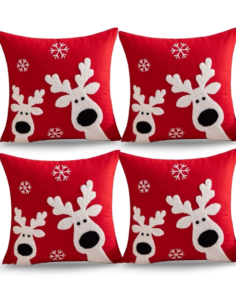 JUEGO DE 4 FUNDAS DE COJIN PARA NAVIDAD K8 - 2