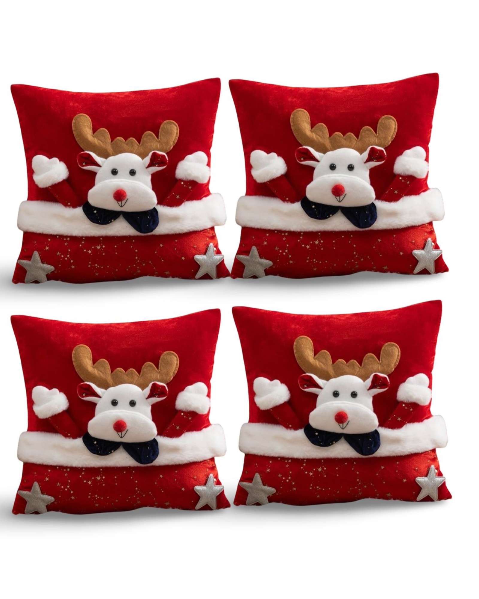 JUEGO DE 4 FUNDAS DE COJIN PARA NAVIDAD 3D   B15 - 2