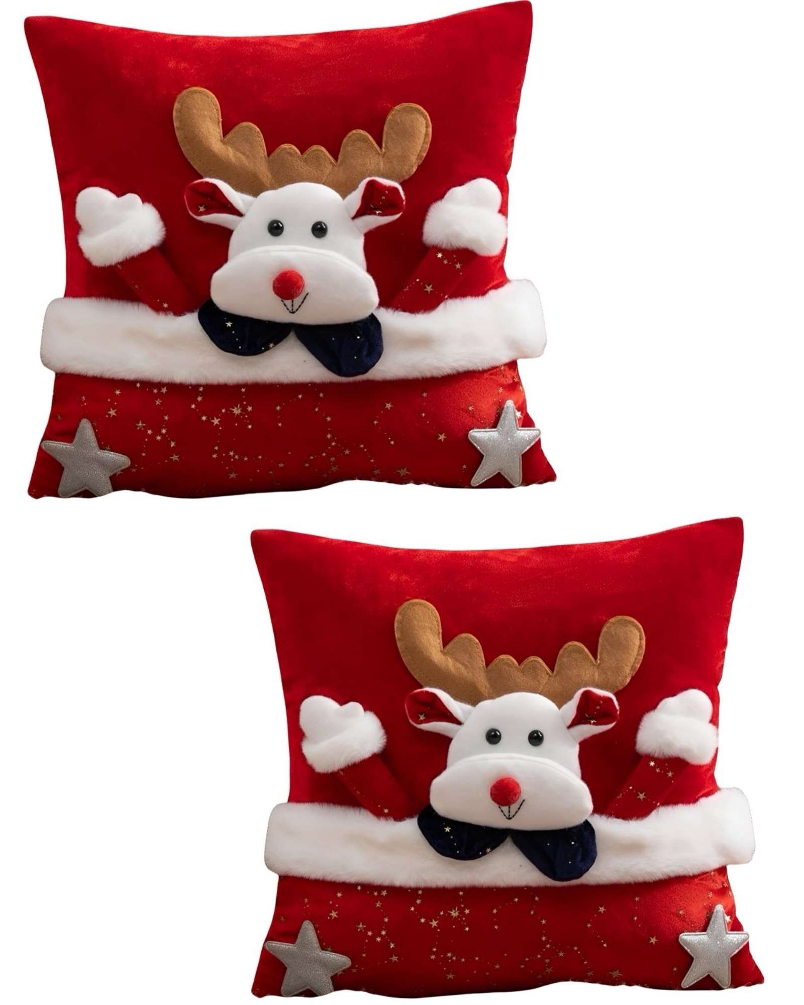 JUEGO DE 4 FUNDAS DE COJIN PARA NAVIDAD 3D   B15 - 3